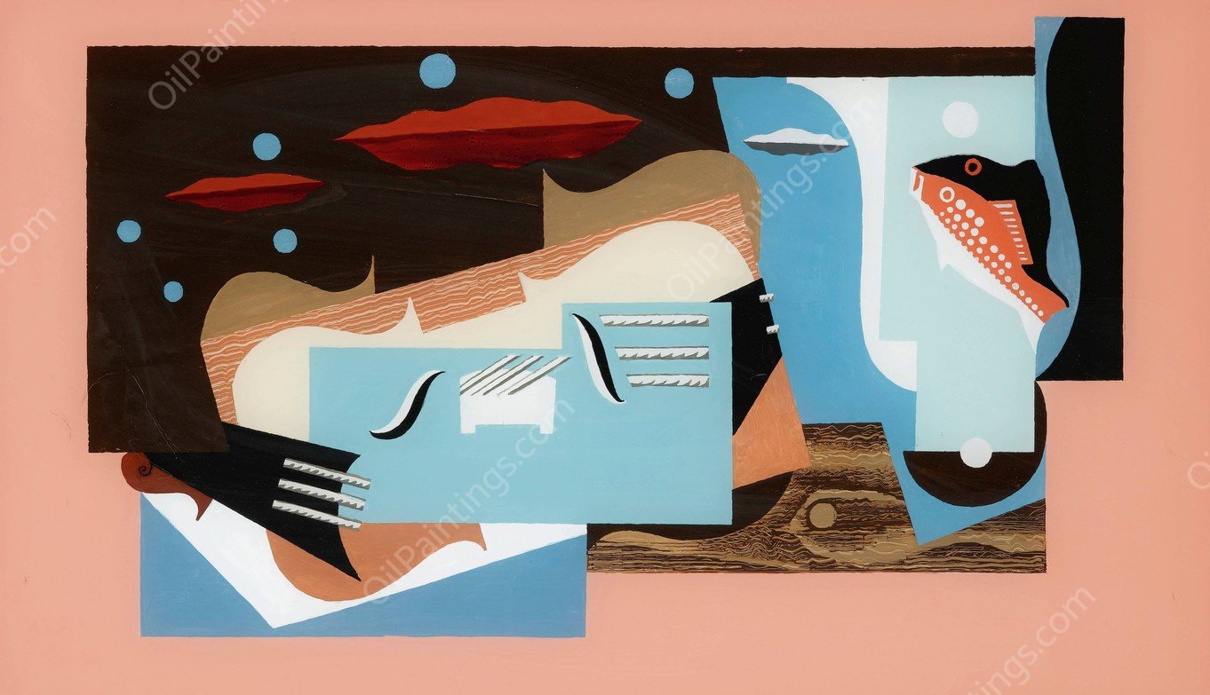 Nature Morte a La Grande Ourse  by Louis Marcoussis - Hand-Painted Oil Painting Reproduction