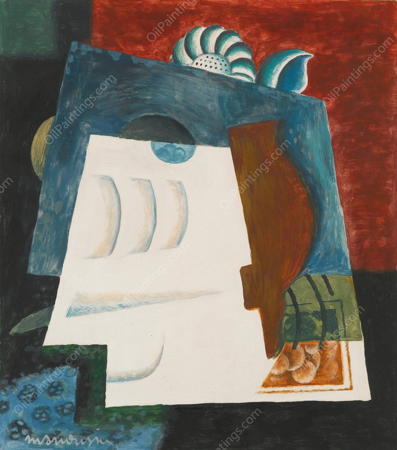 Nature Morte Avec Enveloppe by Louis Marcoussis - Hand-Painted Oil Painting Reproduction