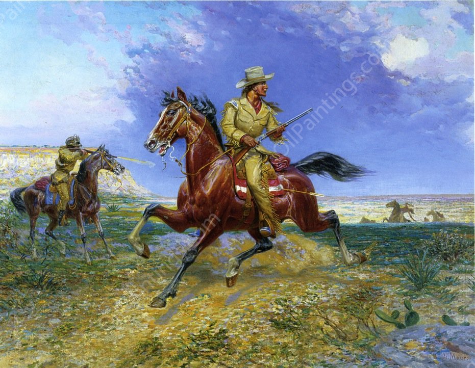 Texas Jack by Louis Maurer - Hand-Painted Oil Painting Reproduction