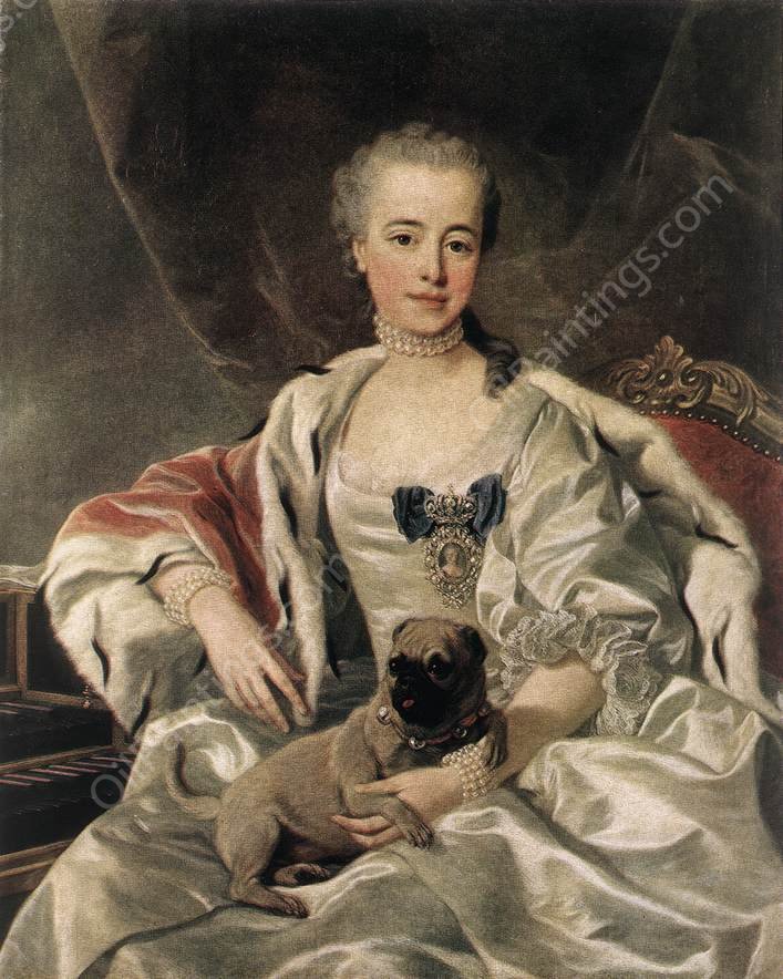 Portrait of Catherina Golitsyna by Louis Michel Van Loo - Hand-Painted Oil Painting Reproduction