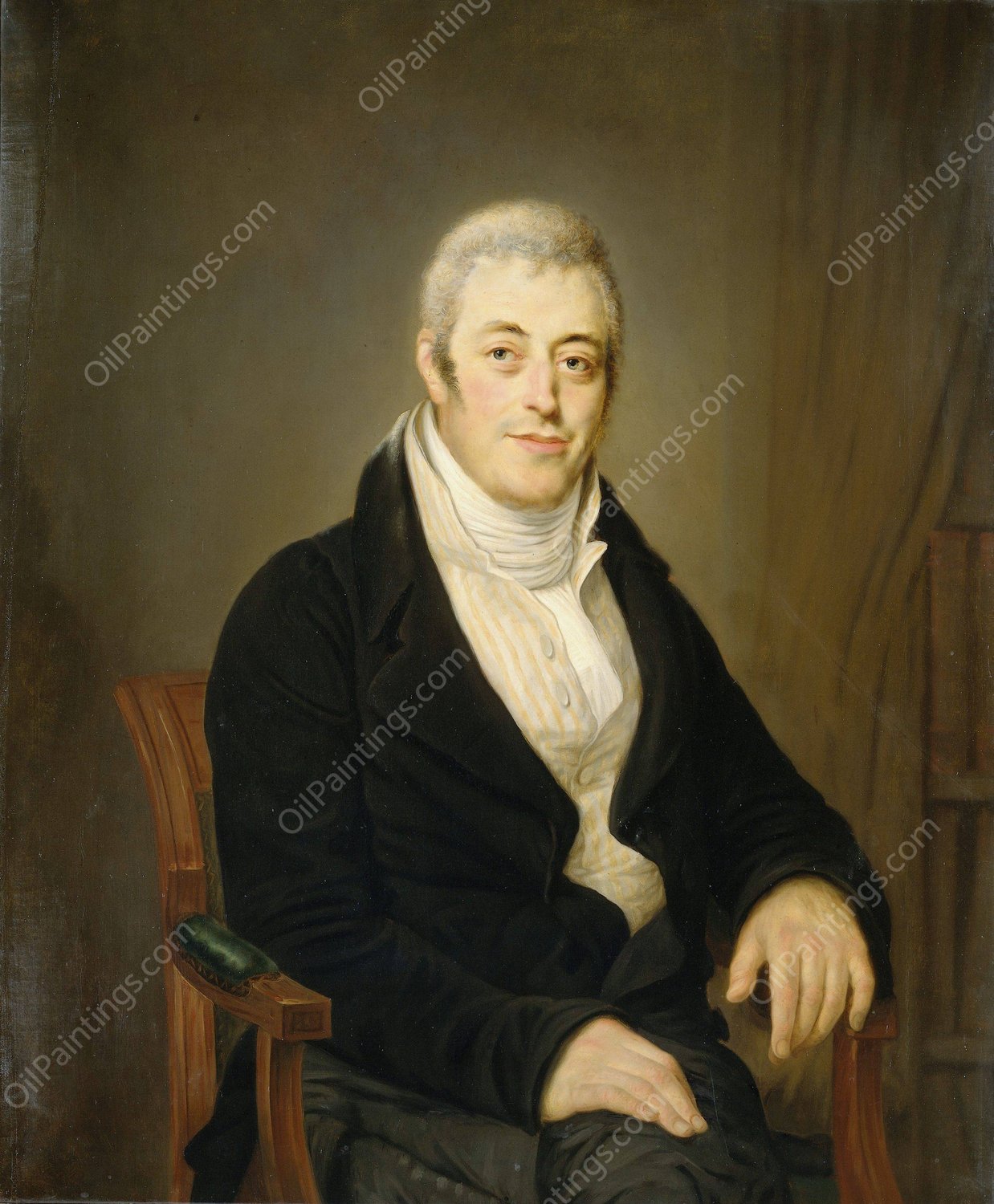 Portrait of Jonas Daniel Meijer  by Louis Moritz - Hand-Painted Oil Painting Reproduction
