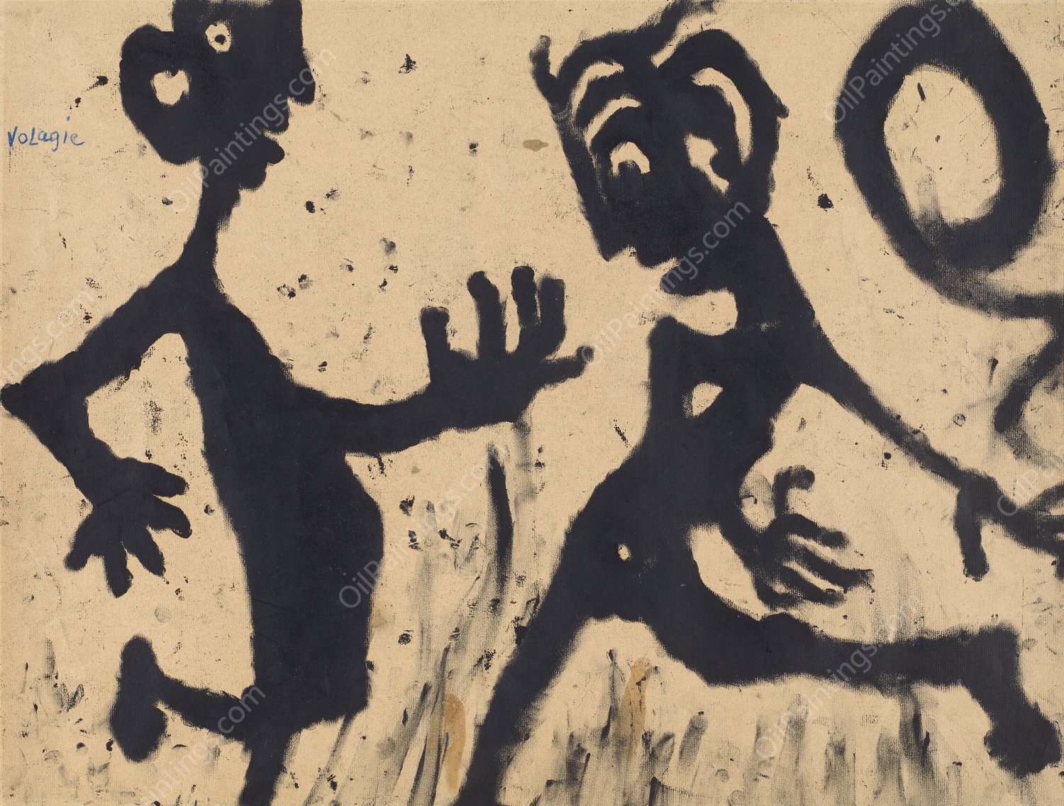 Hovering  by Louis Soutter - Hand-Painted Oil Painting Reproduction