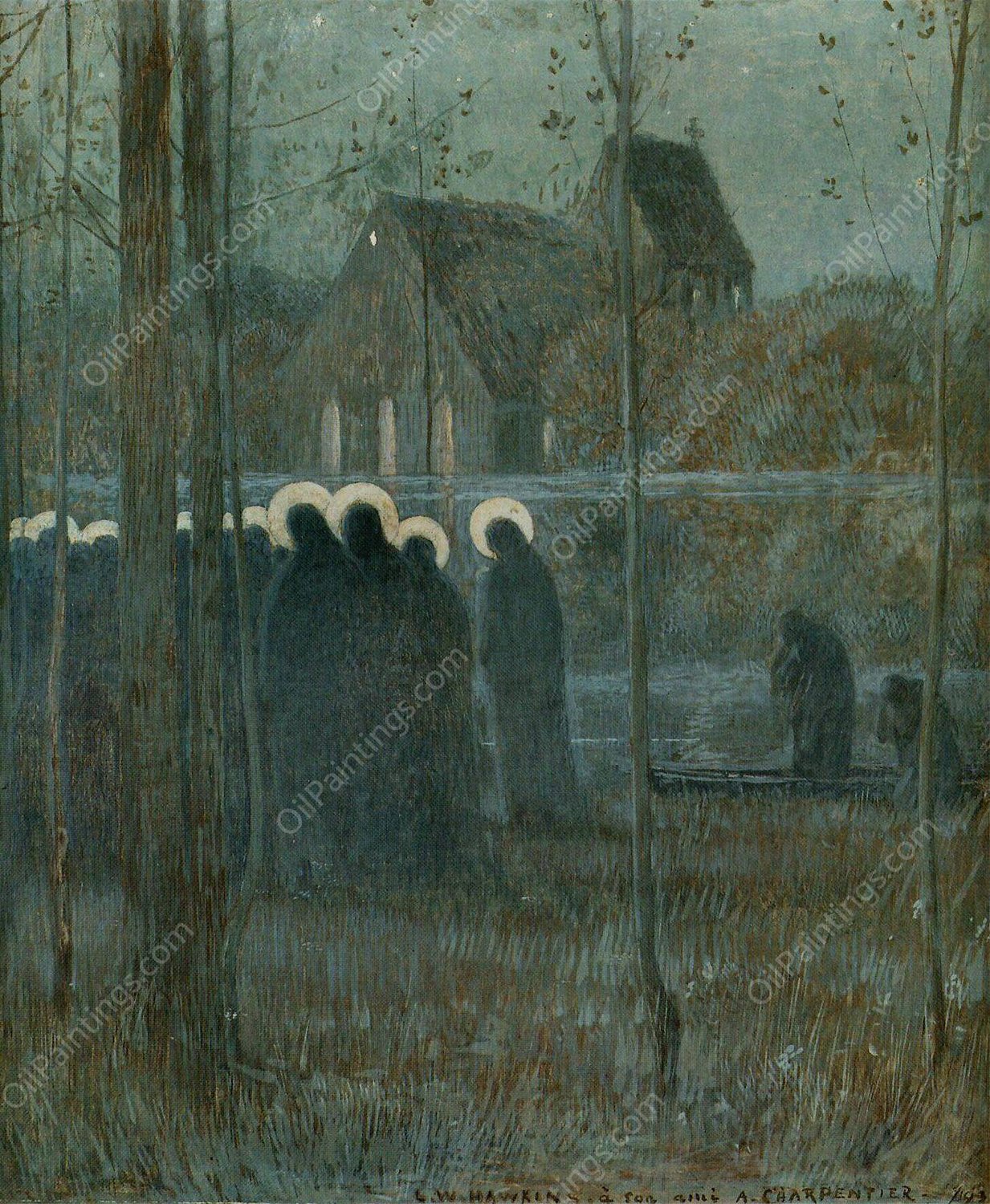 Procession of souls  by Louis Welden Hawkins - Hand-Painted Oil Painting Reproduction