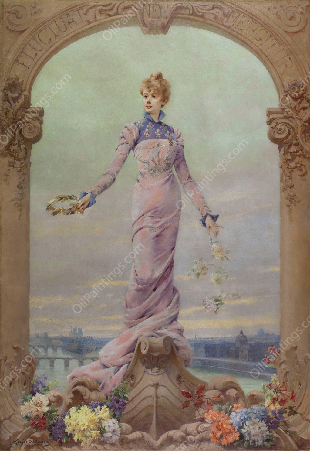 Allegorie de la Ville de Paris  by Louise Abbema - Hand-Painted Oil Painting Reproduction