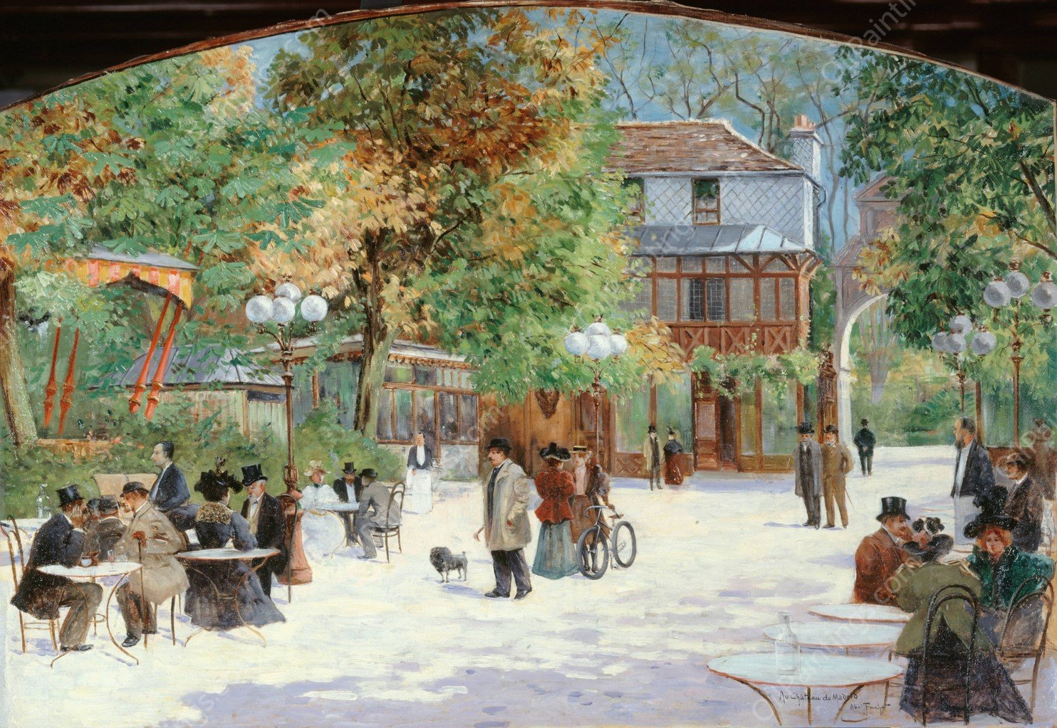 Au Chalet du Chateau de Madrid, au Bois de Boulogne  by Louis Abel-Truchet - Hand-Painted Oil Painting Reproduction