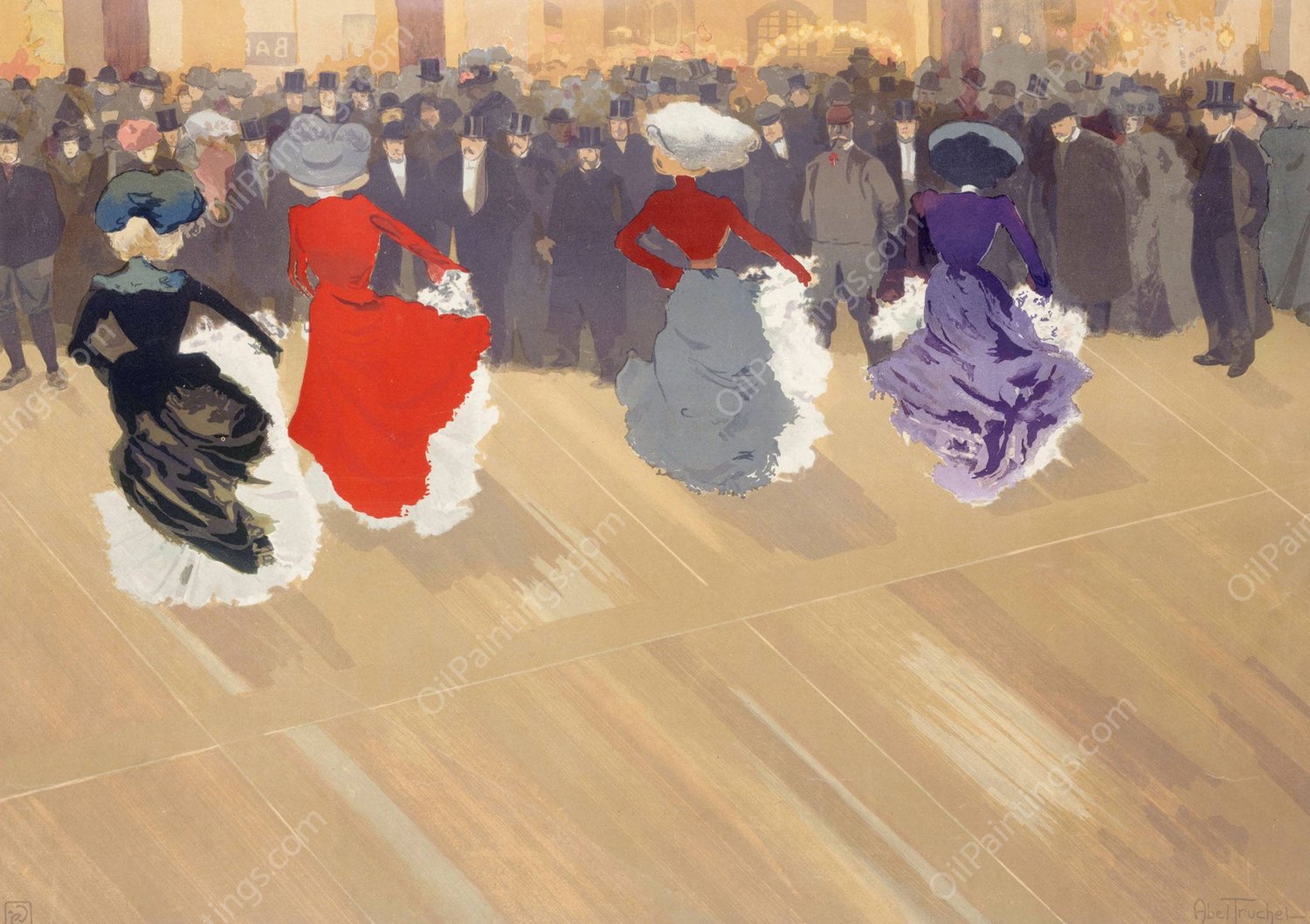 Le quadrille au Moulin-Rouge, 1902  by Louis Abel-Truchet - Hand-Painted Oil Painting Reproduction