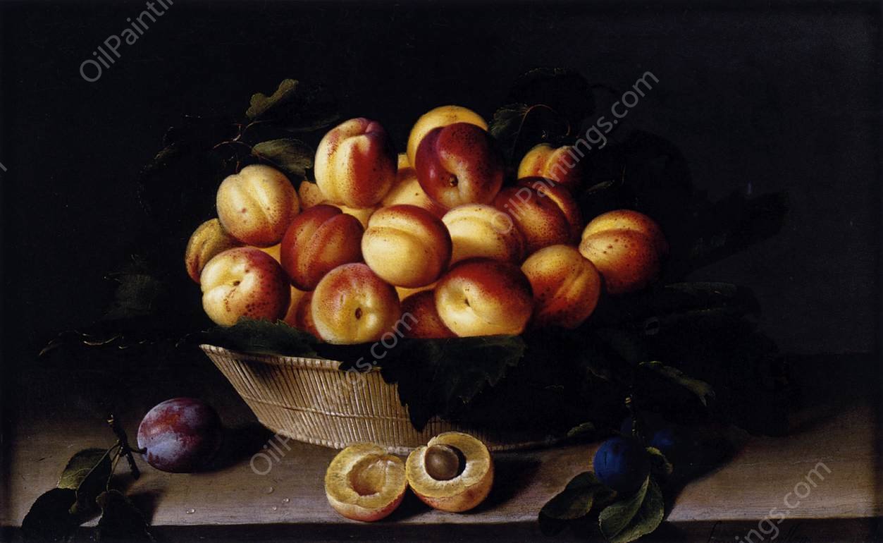 Basket of Apricots by Louise Moillon - Hand-Painted Oil Painting Reproduction