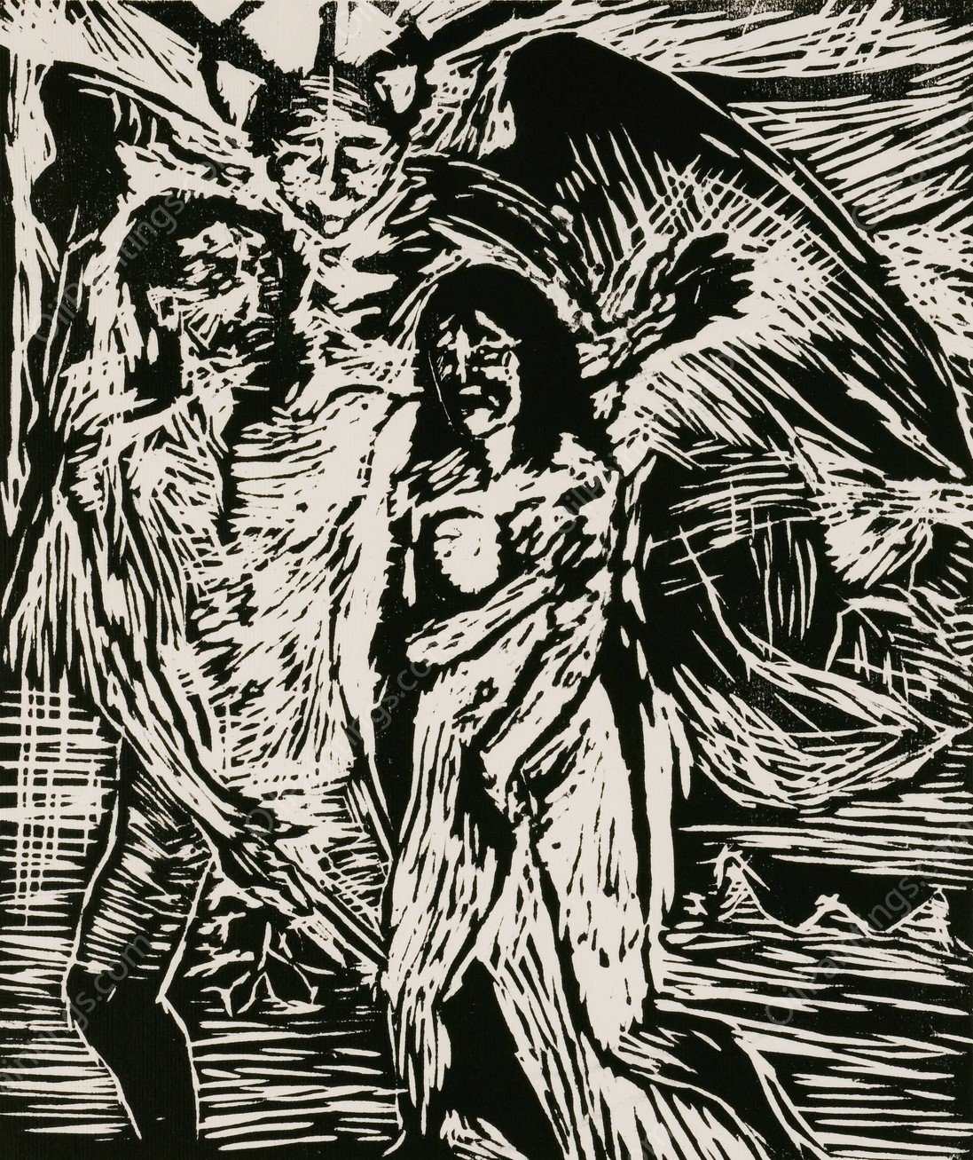 Austreibung aus dem Paradies  by Lovis Corinth - Hand-Painted Oil Painting Reproduction