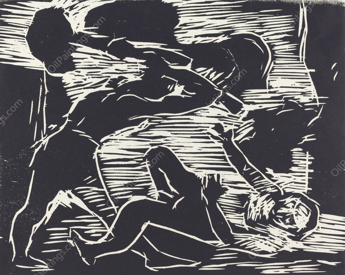 Cain and Abel  by Lovis Corinth - Hand-Painted Oil Painting Reproduction