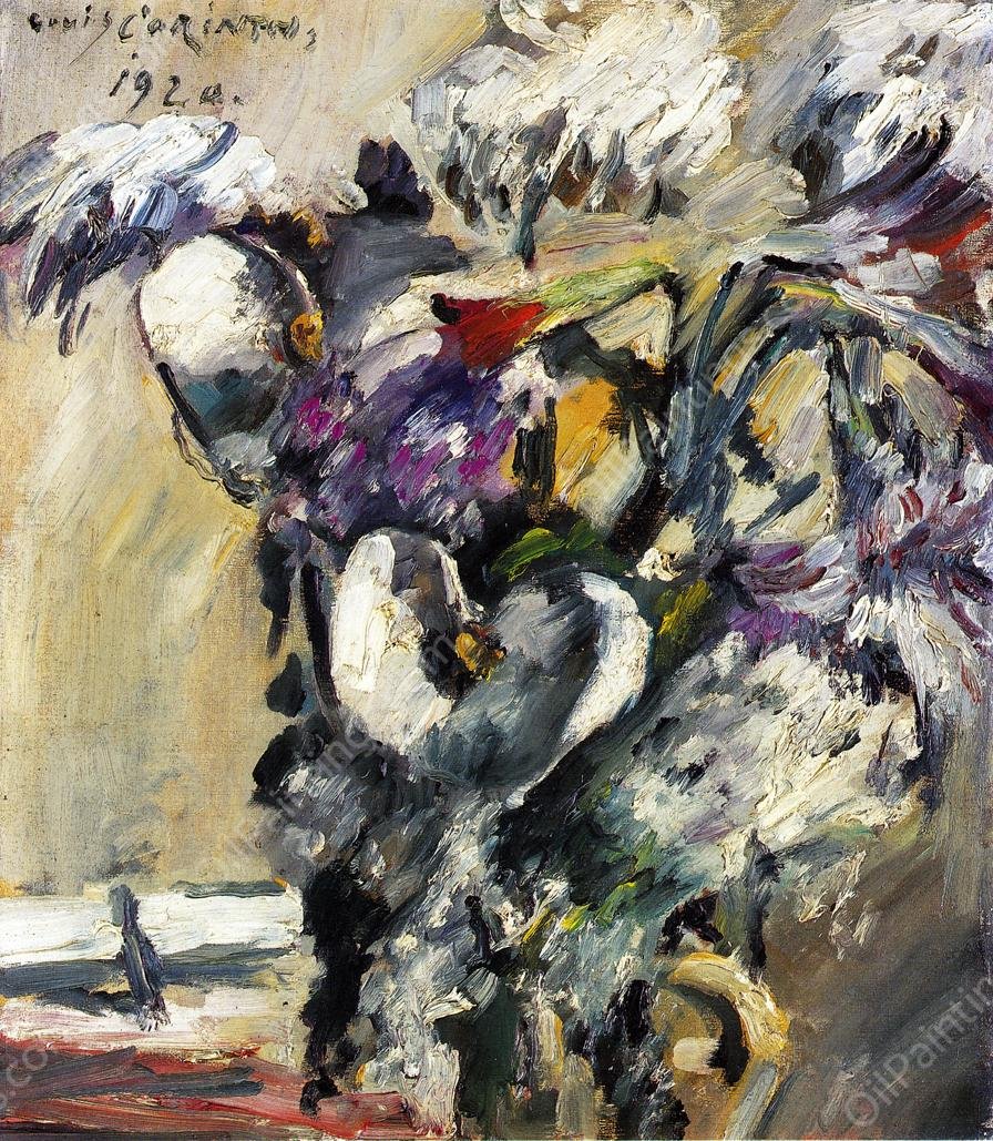 Chrysanthemms and Calla by Lovis Corinth - Hand-Painted Oil Painting Reproduction