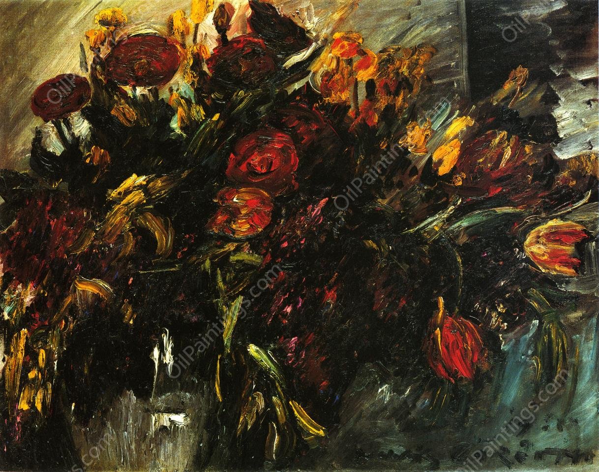 Red and Yellow Tulips by Lovis Corinth - Hand-Painted Oil Painting Reproduction