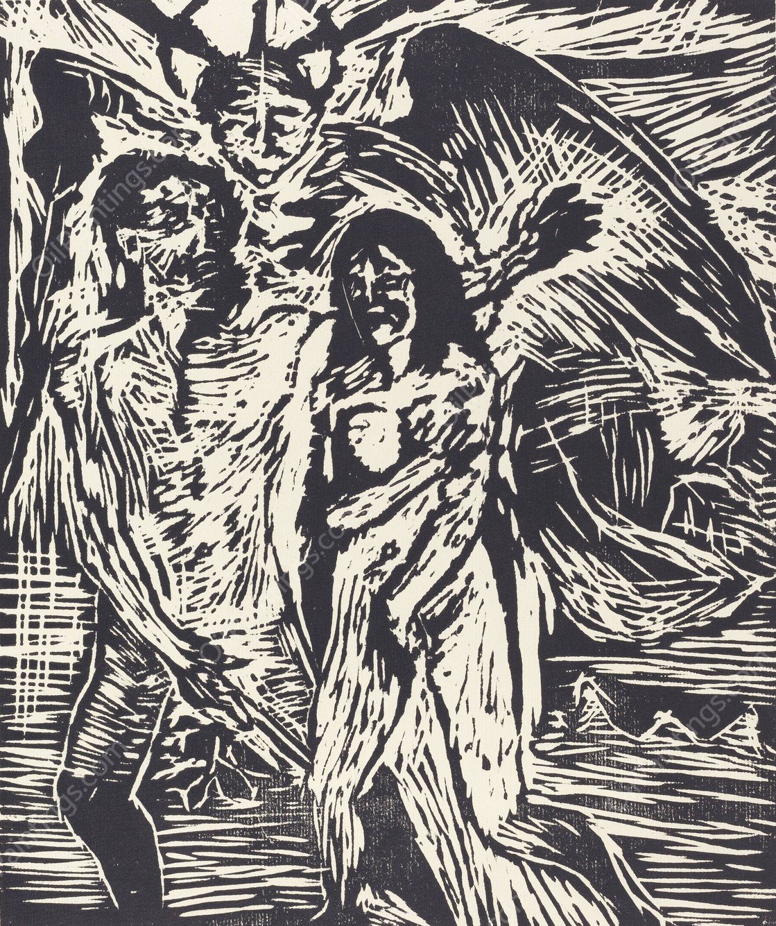 The Expulsion from Paradise  by Lovis Corinth - Hand-Painted Oil Painting Reproduction