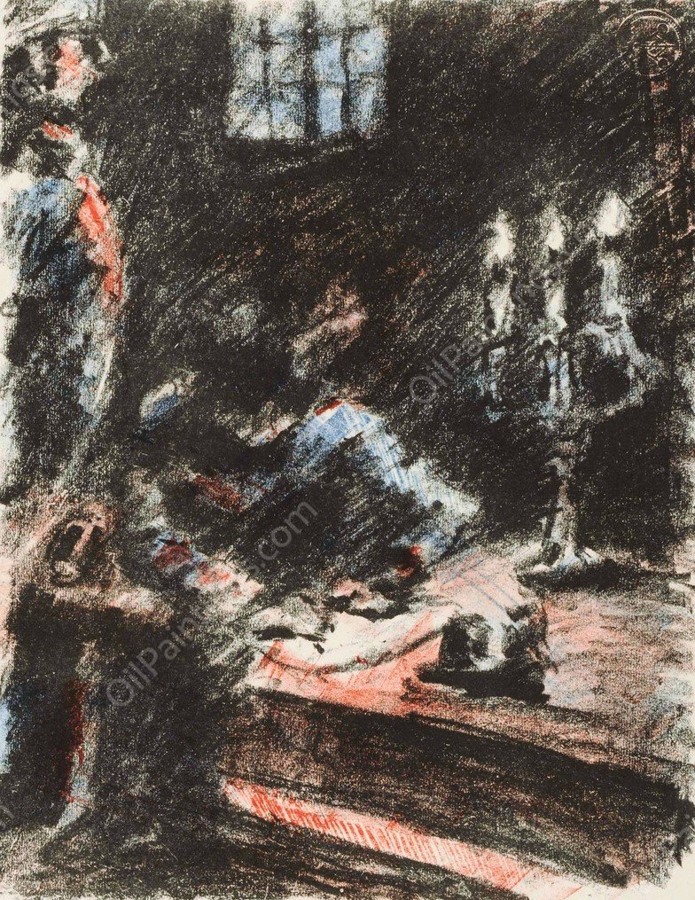 Torgau. Der Konig schreibt auf den Stufen des Altars  by Lovis Corinth - Hand-Painted Oil Painting Reproduction