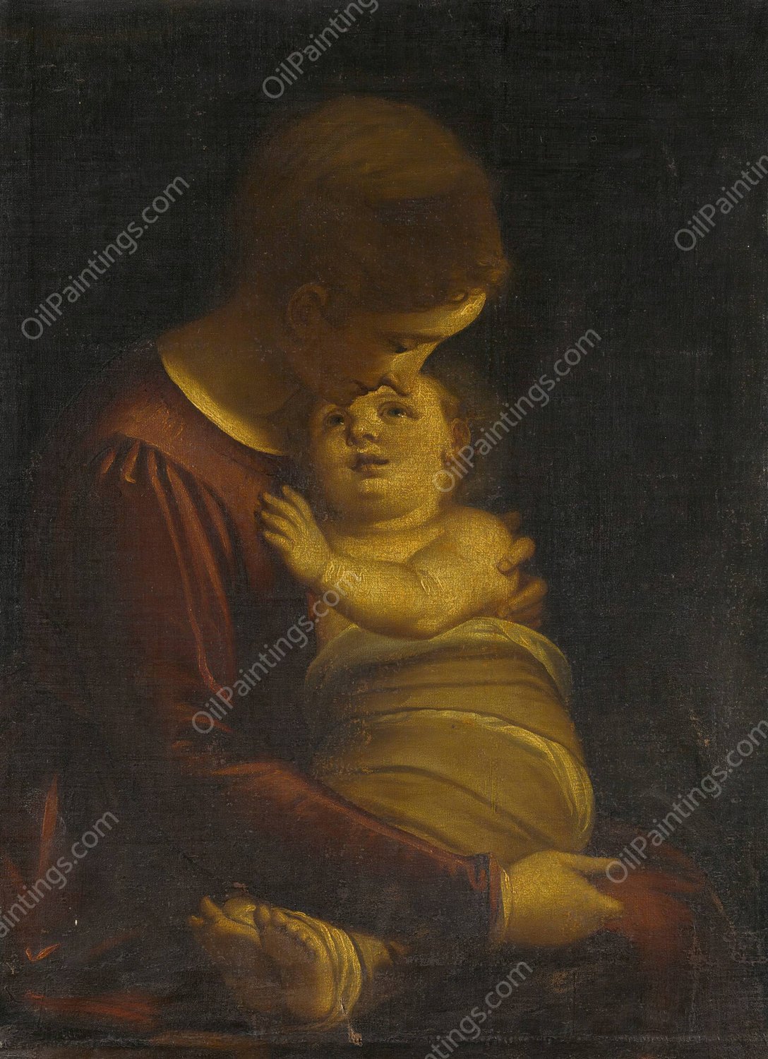 Madonna And Child by Luca Cambiaso - Hand-Painted Oil Painting Reproduction