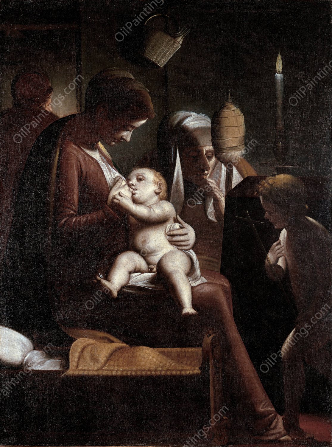 Madonna of the Candle  by Luca Cambiaso - Hand-Painted Oil Painting Reproduction