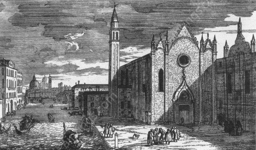 Santa Maria della Carita by Luca Carlevaris - Hand-Painted Oil Painting Reproduction