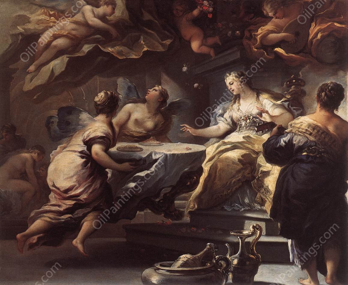 Psyche Served by Invisible Spirits by Luca Giordano - Hand-Painted Oil Painting Reproduction