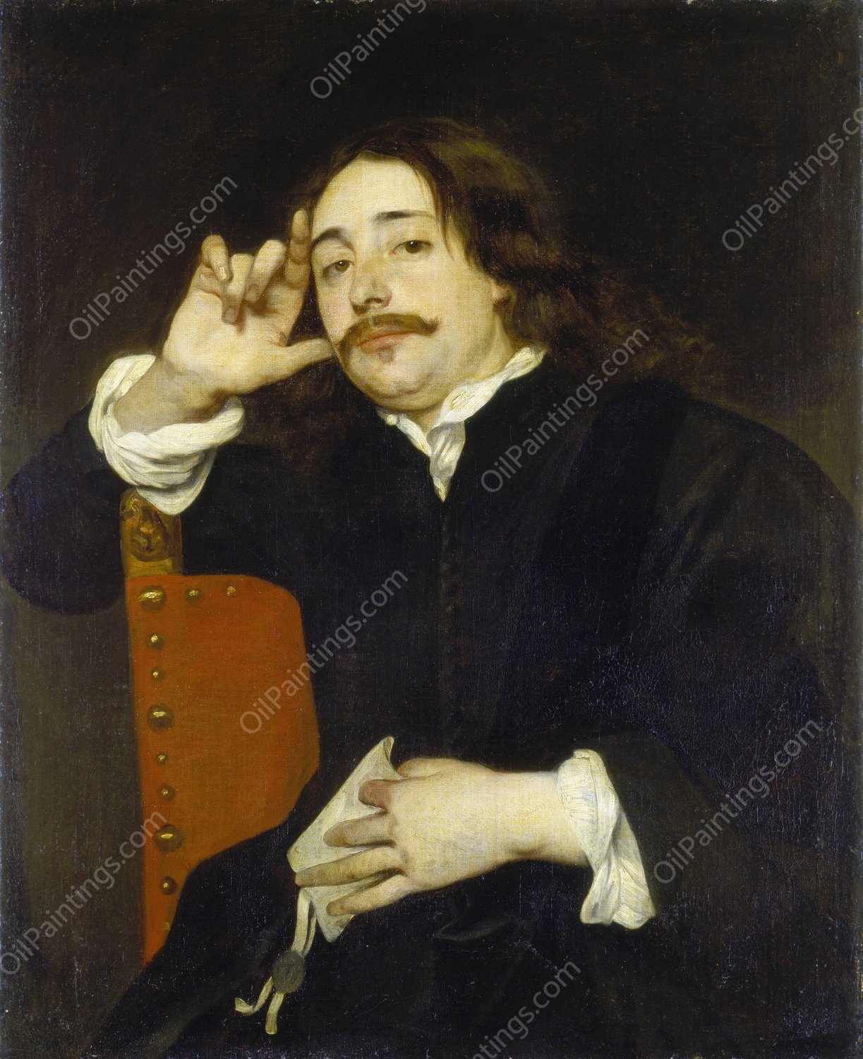 Portrait of a Man  by Lucas Franchoys The Younger - Hand-Painted Oil Painting Reproduction