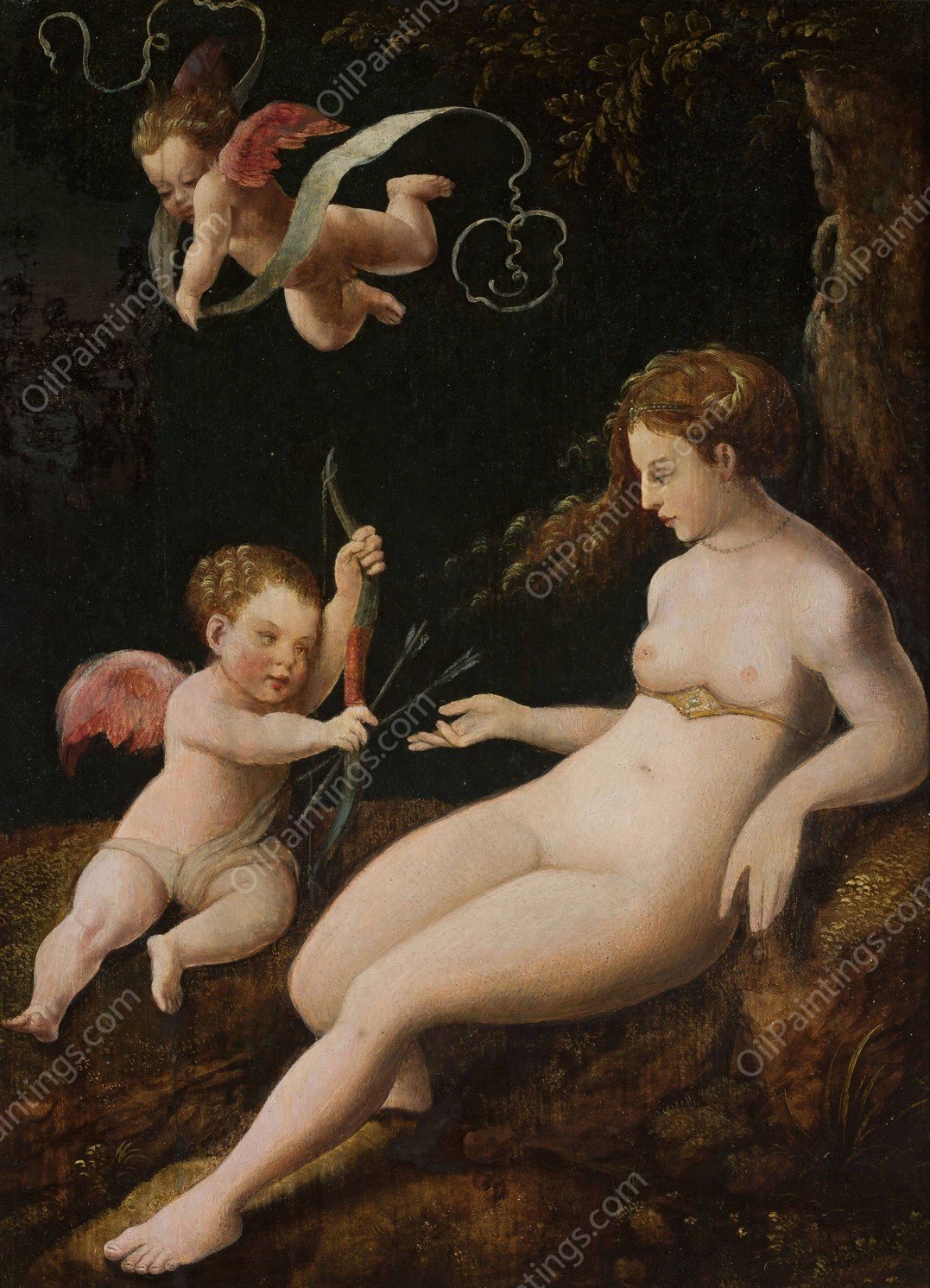 Venus with a Cupid  by Lucas Van Leyden (Follower) - Hand-Painted Oil Painting Reproduction