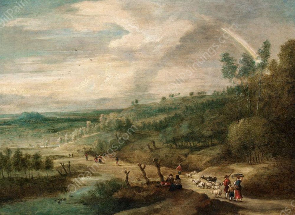 An Extensive Landscape by Lucas Van Uden - Hand-Painted Oil Painting Reproduction