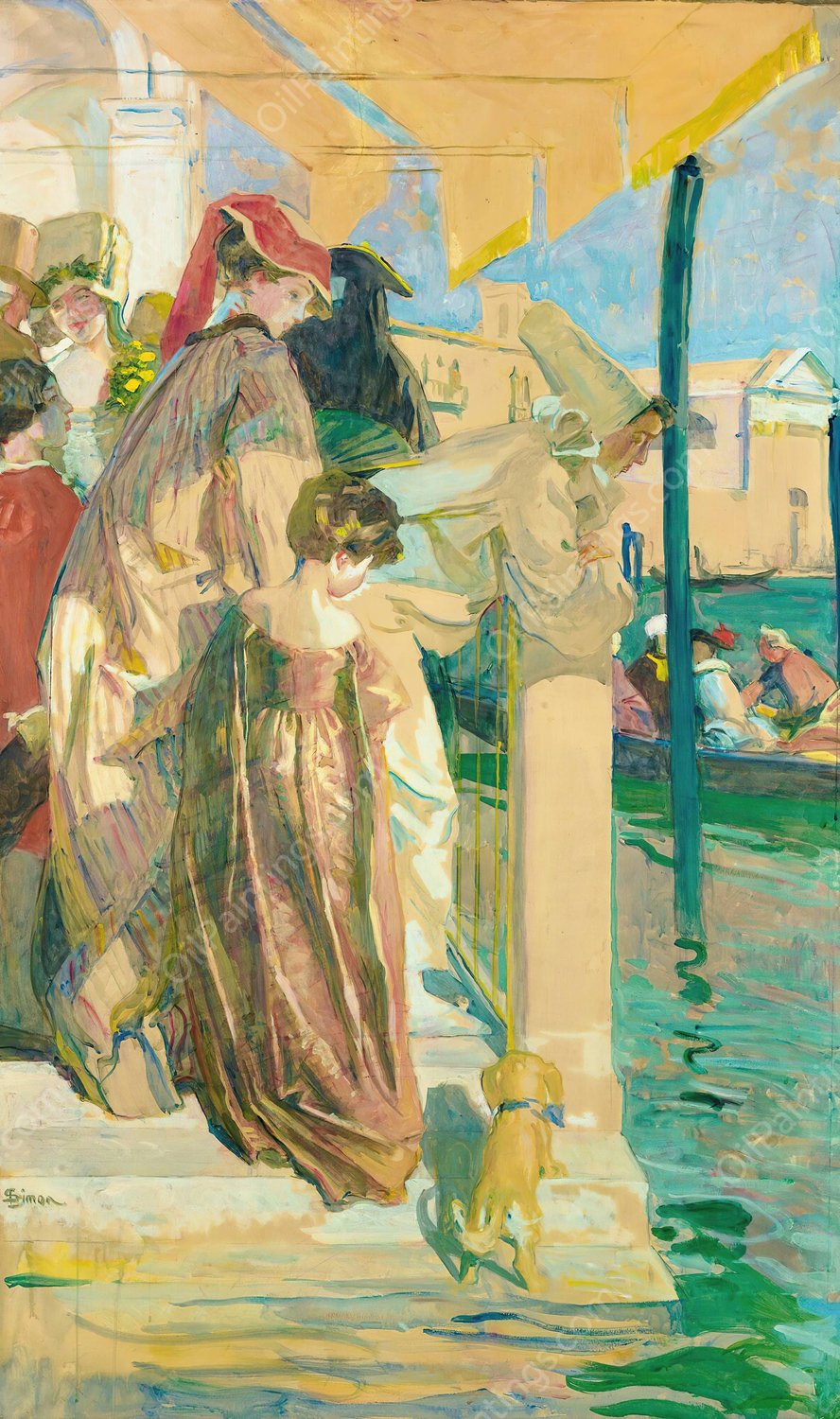 Carnival in Venice by Lucien Simon - Hand-Painted Oil Painting Reproduction