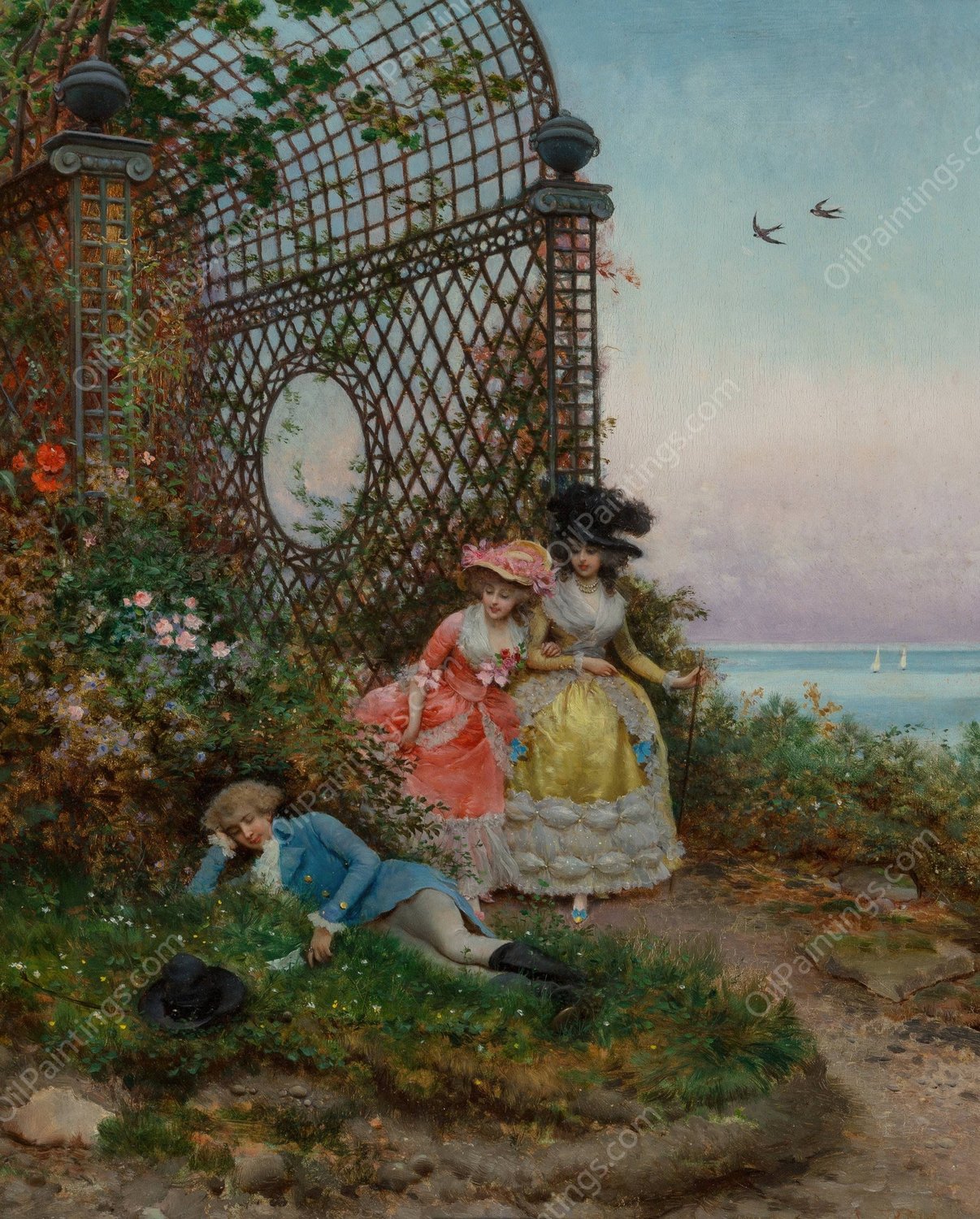 Surprised  by Lucius Rossi - Hand-Painted Oil Painting Reproduction