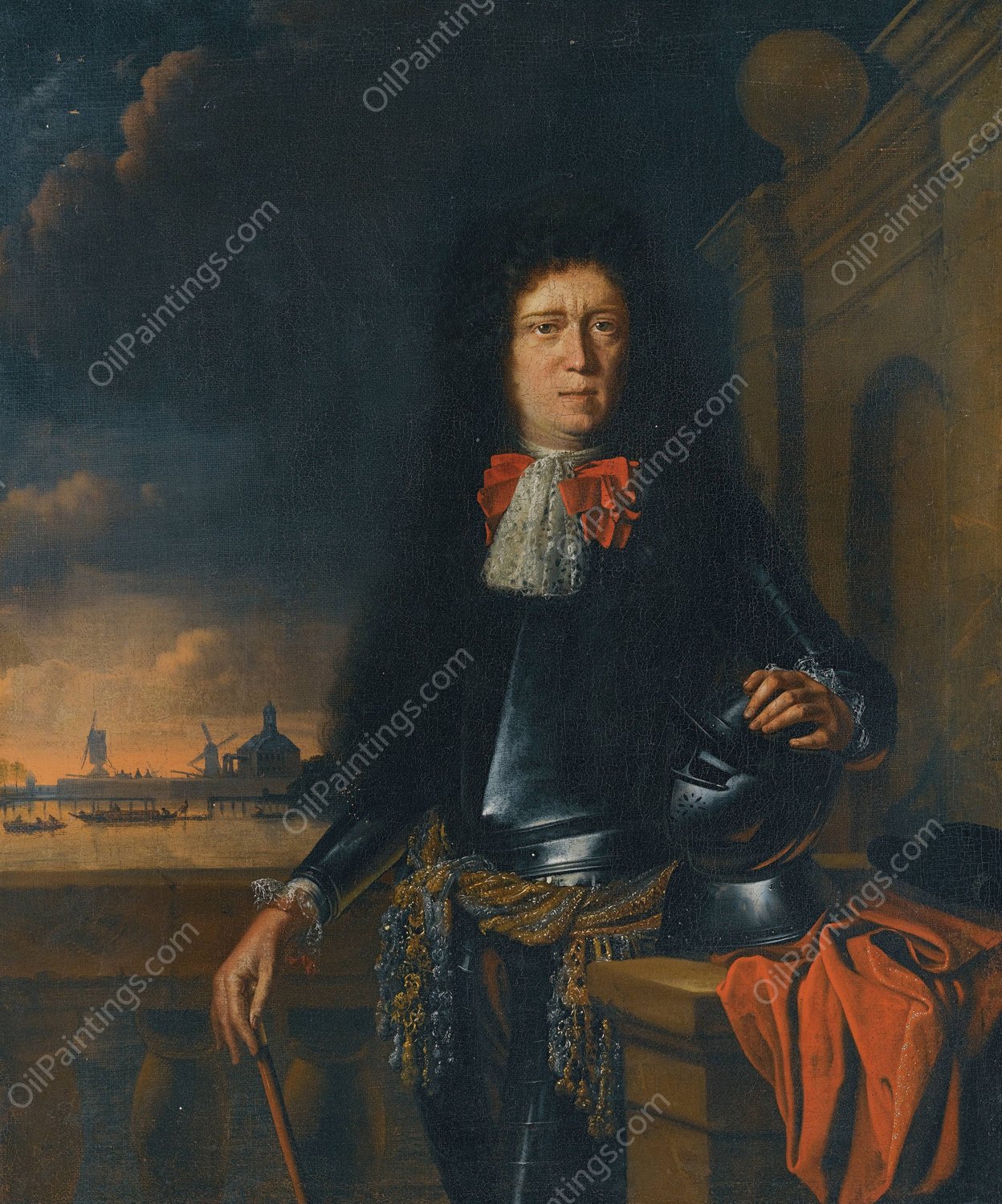 A Portrait of Jan Van Broeckhuizen  by Ludolf Backhuysen (Follower) - Hand-Painted Oil Painting Reproduction