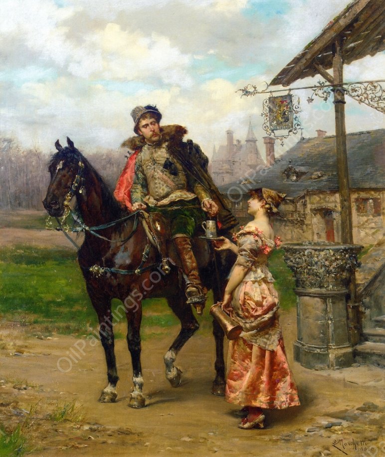 Refreshments by Ludovico Marchetti - Hand-Painted Oil Painting Reproduction