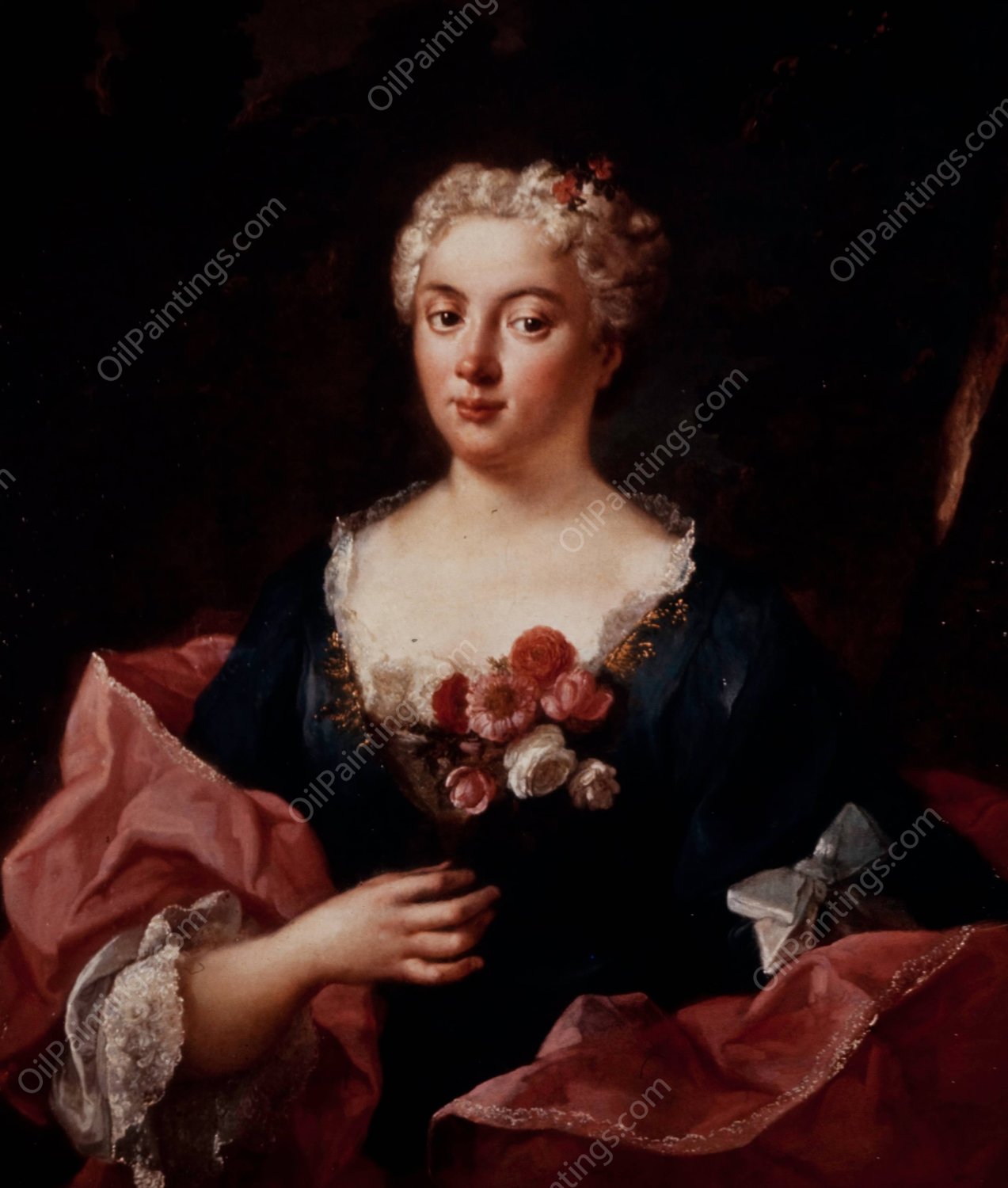 Portrait of Faustina Bordoni  by Ludovico Mazzanti - Hand-Painted Oil Painting Reproduction