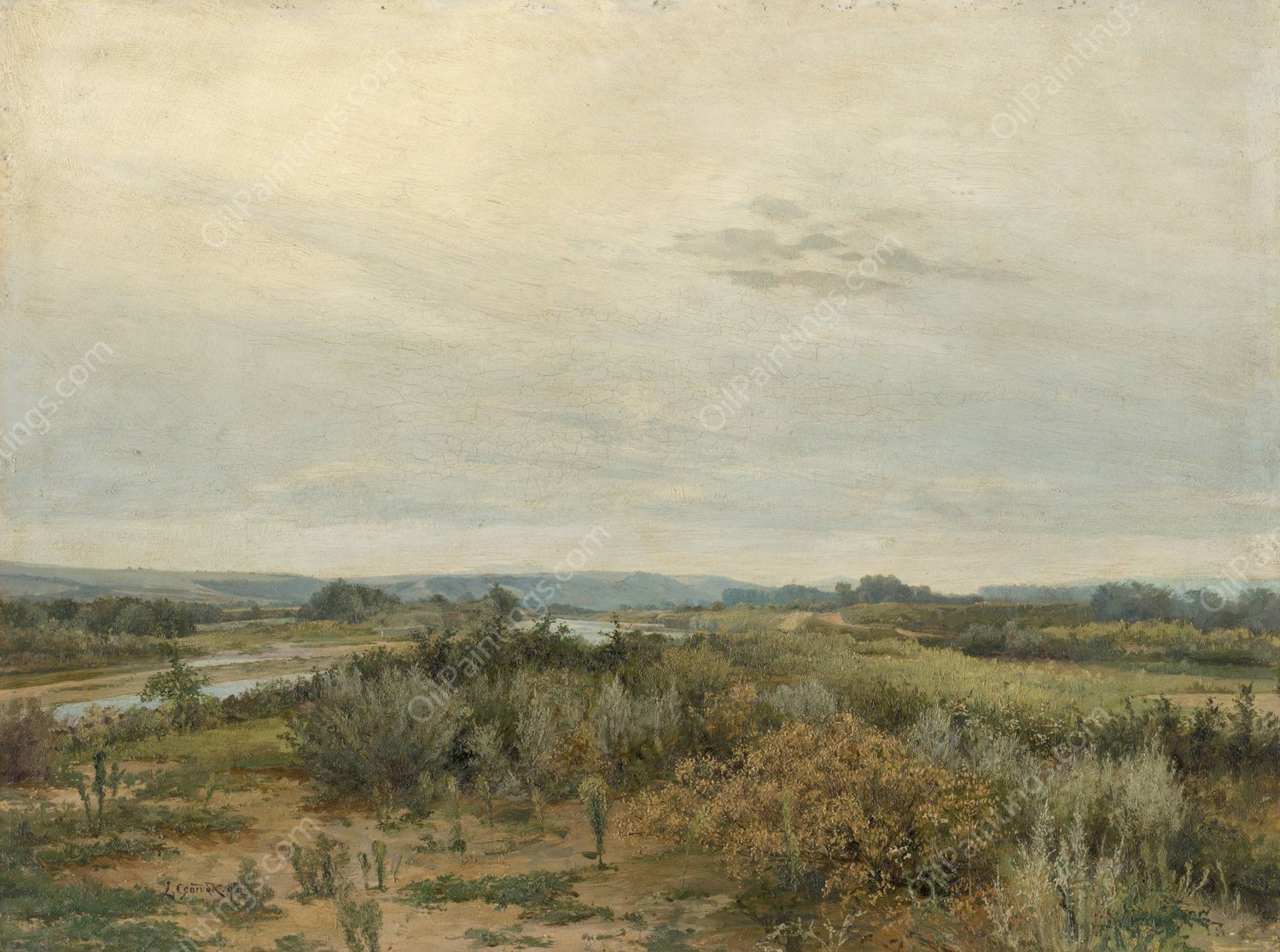 East Slovak Landscape  by Ludovit Cordak - Hand-Painted Oil Painting Reproduction