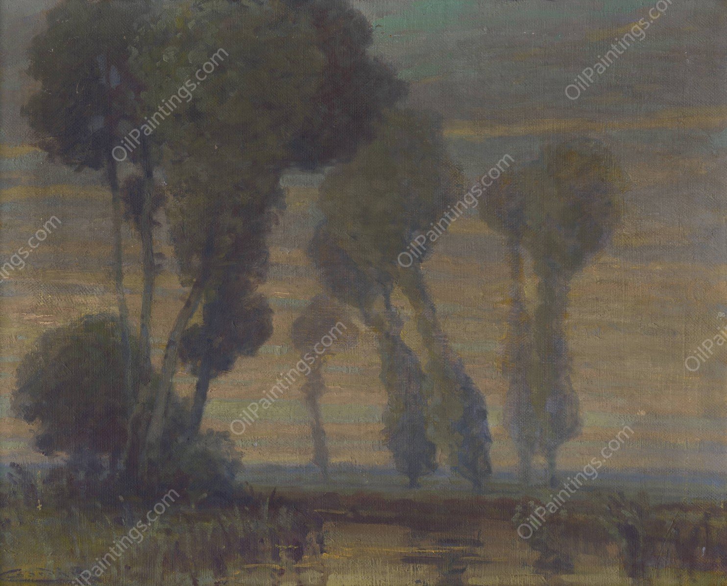 Landscape  by Ludovit Cordak - Hand-Painted Oil Painting Reproduction