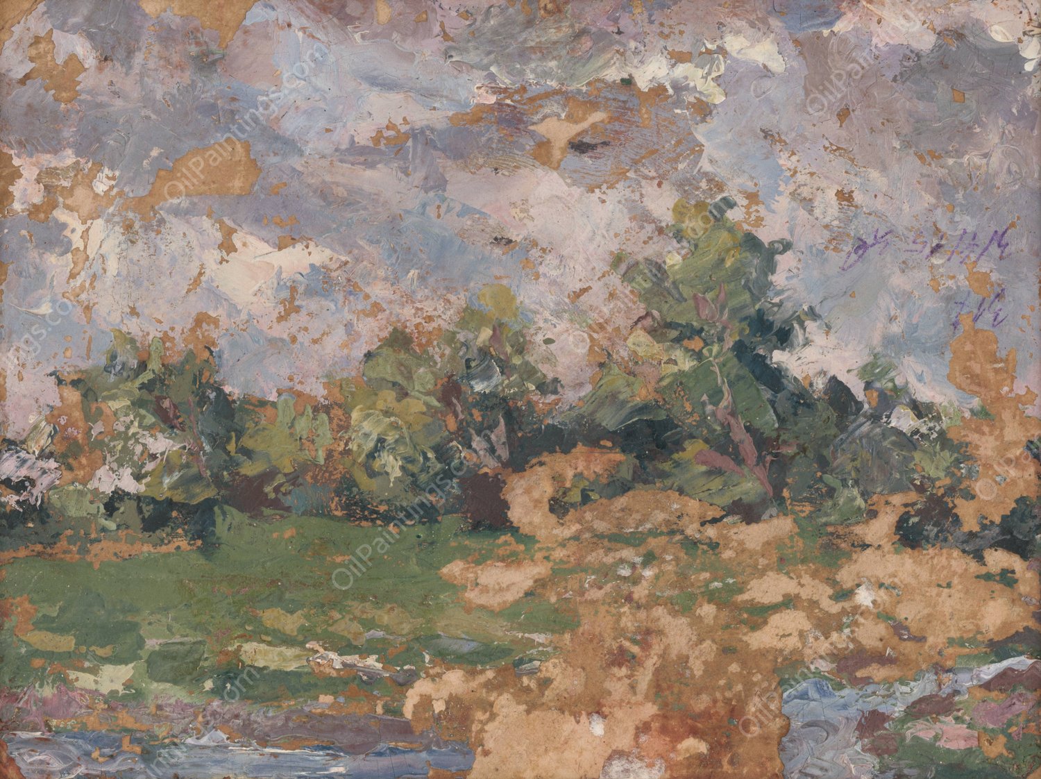 Landscape  by Ludovit Cordak - Hand-Painted Oil Painting Reproduction