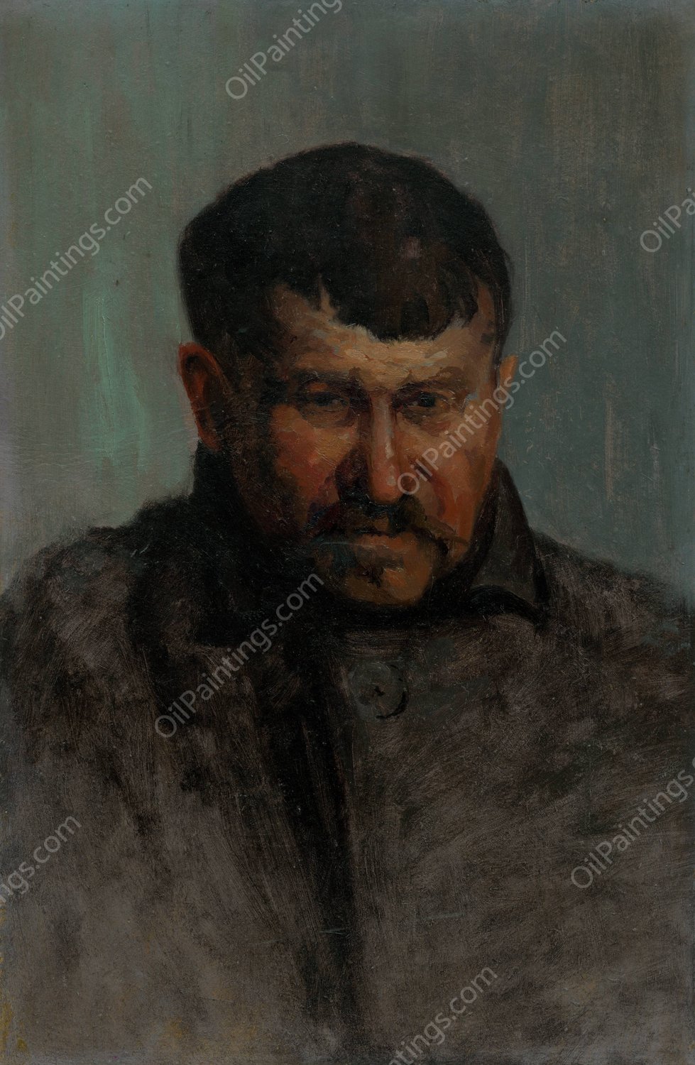 Male head study  by Ludovit Cordak - Hand-Painted Oil Painting Reproduction