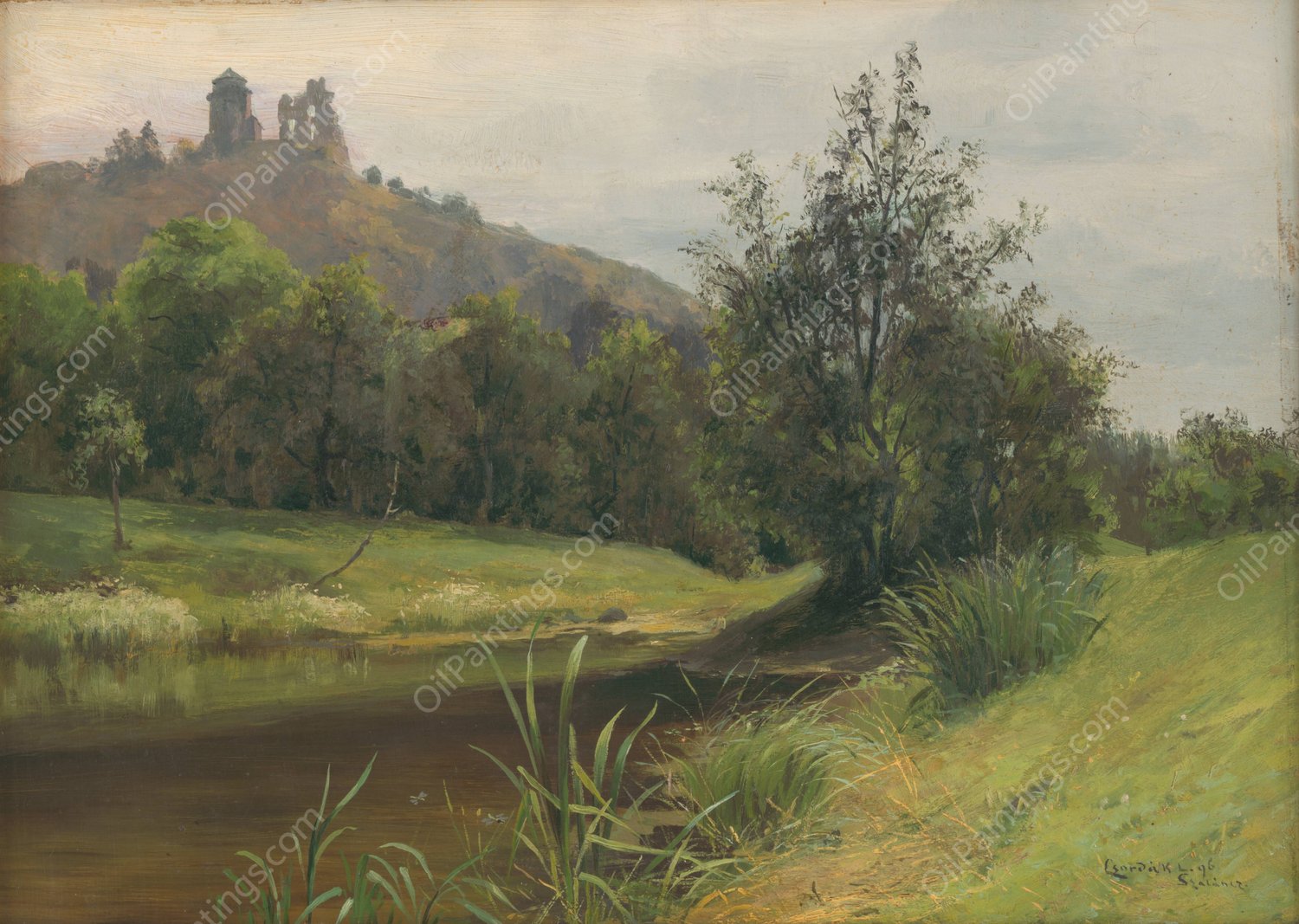 Mocarina pod Slaneckym hradom  by Ludovit Cordak - Hand-Painted Oil Painting Reproduction