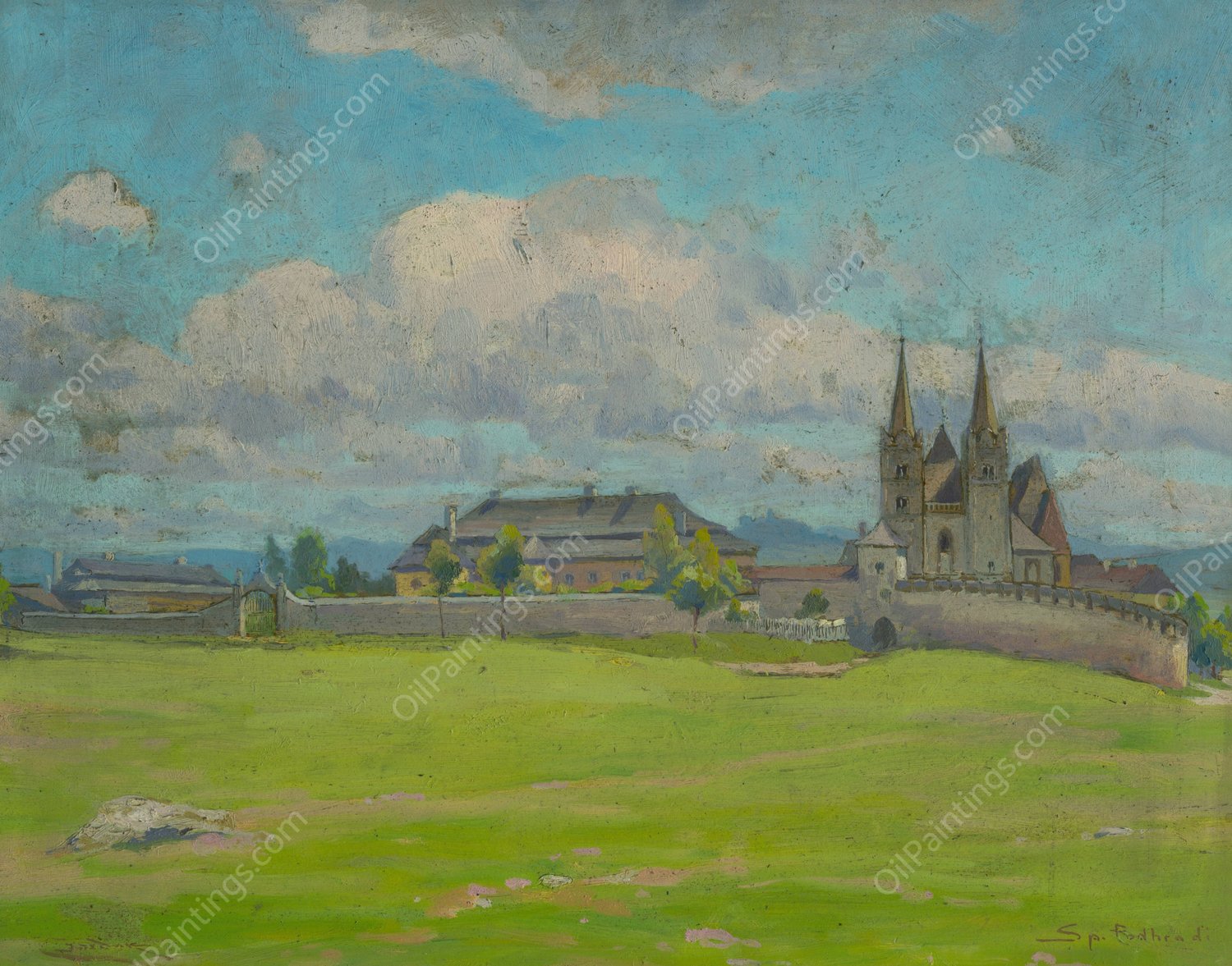 Spisska Kapitula  by Ludovit Cordak - Hand-Painted Oil Painting Reproduction