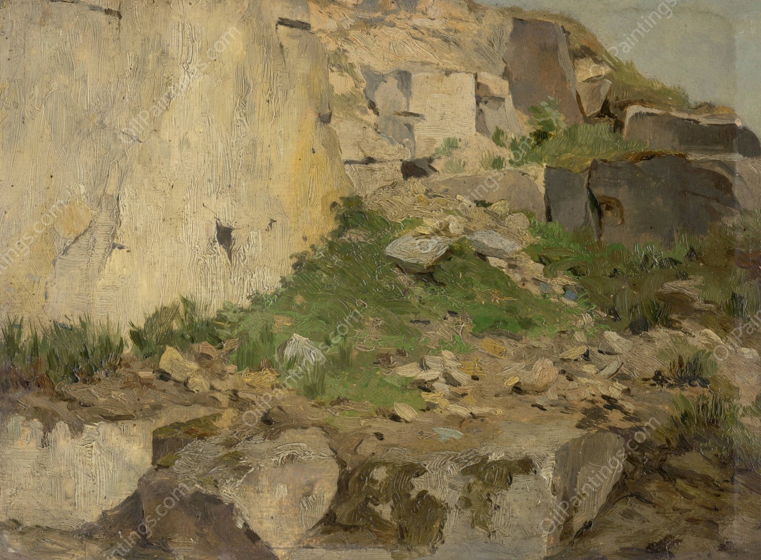 Study of Rocks  by Ludovit Cordak - Hand-Painted Oil Painting Reproduction