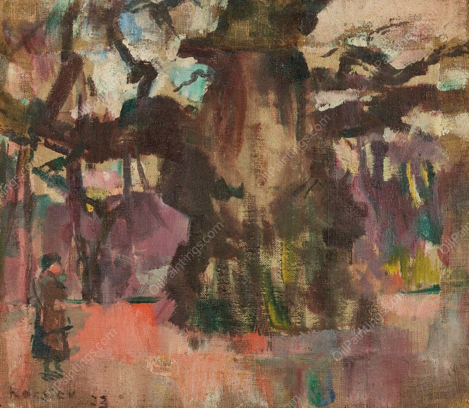 Den store eken  by Ludvig Karsten - Hand-Painted Oil Painting Reproduction