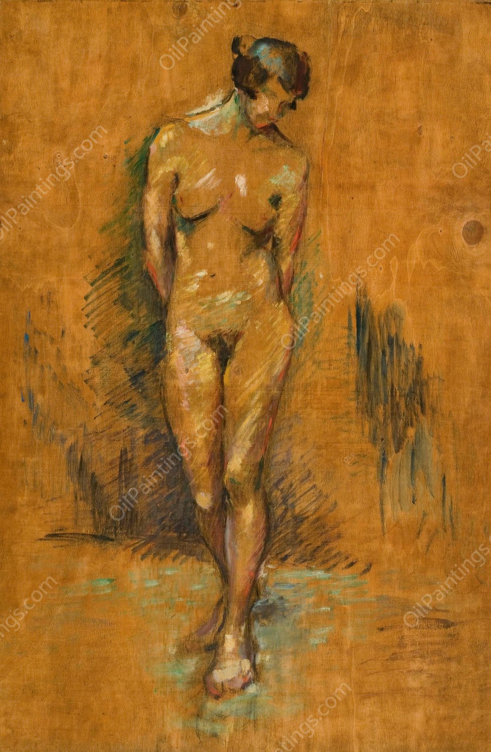 Staende kvinneakt by Ludvig Karsten - Hand-Painted Oil Painting Reproduction