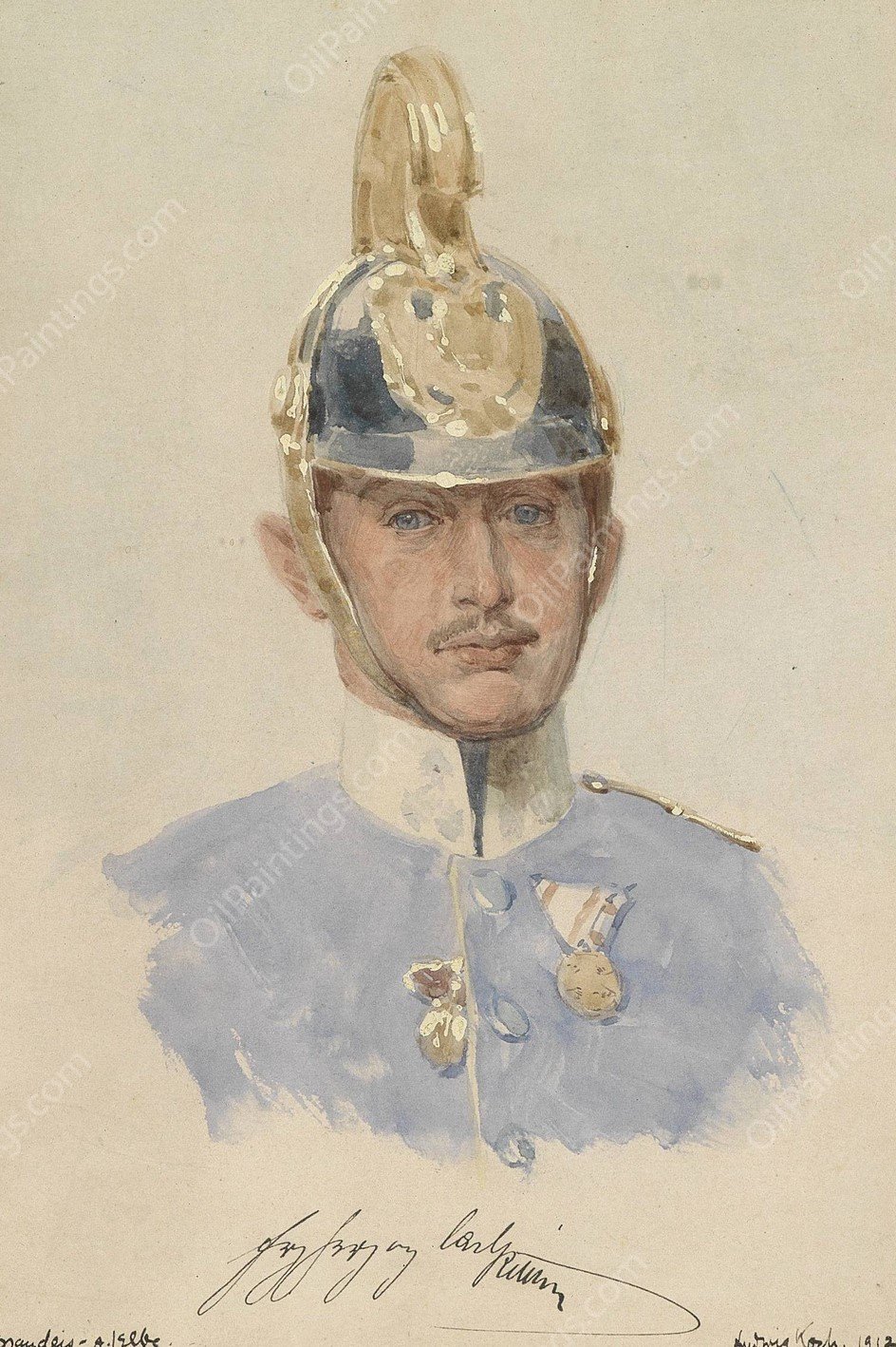 Erzherzog Carl Franz Joseph  by Ludwig Koch - Hand-Painted Oil Painting Reproduction