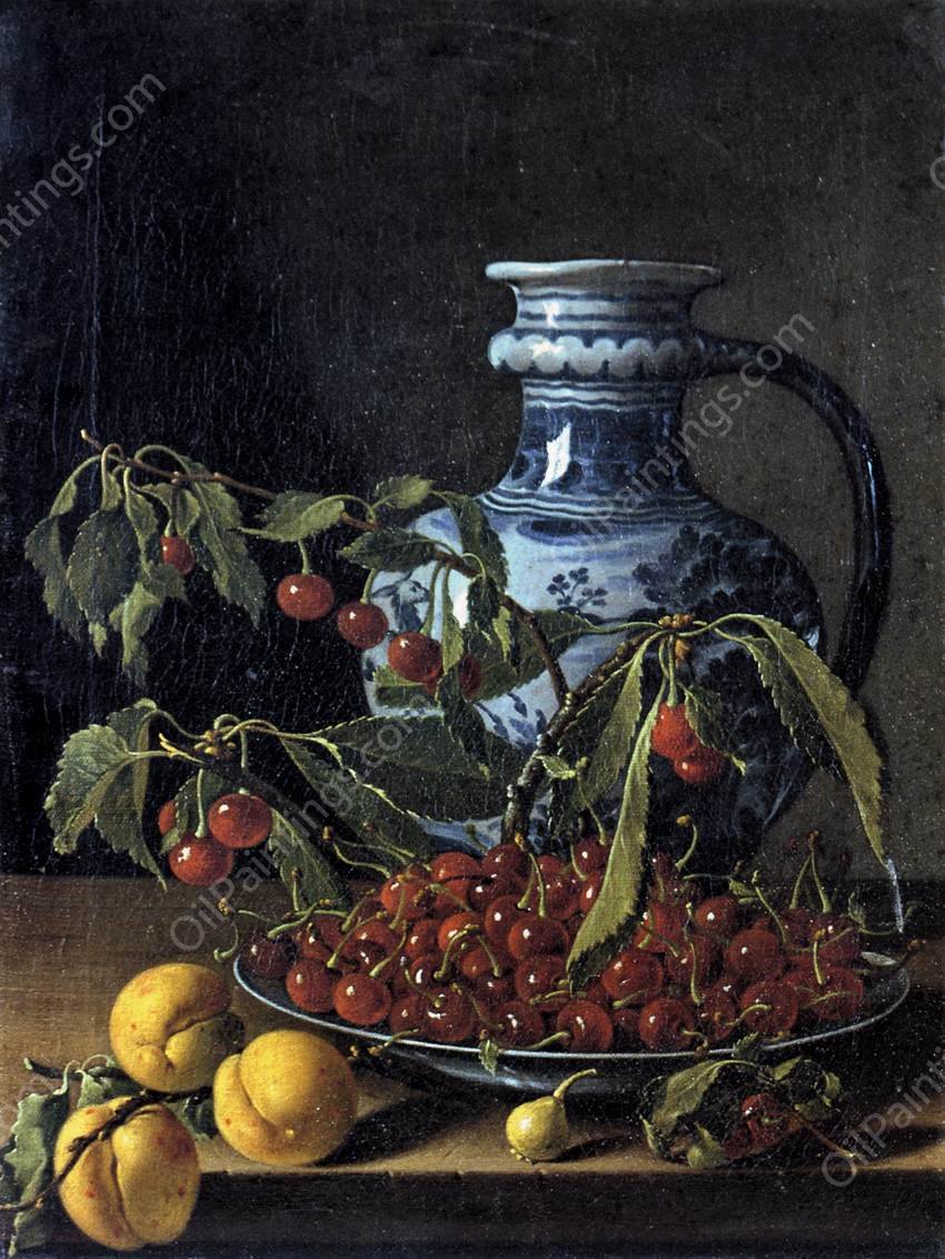 Still-Life with Fruit and a Jar by Luis Melendez - Hand-Painted Oil Painting Reproduction