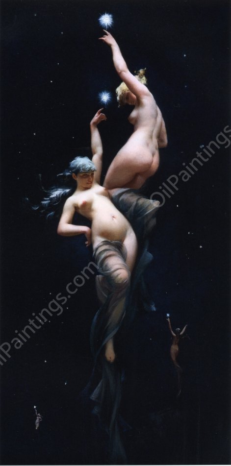 Moonlit Beauties by Luis Ricardo Falero - Hand-Painted Oil Painting Reproduction