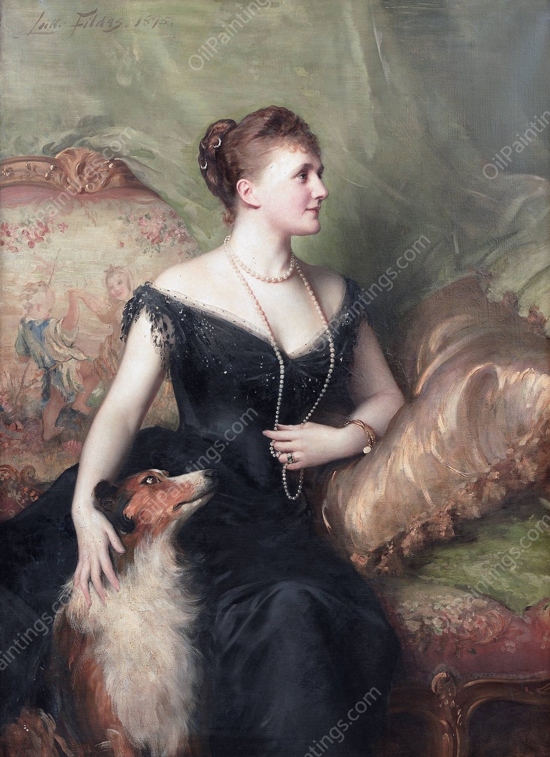 Mrs Mary Venetia James, Nee Cavendish-Bentinck by Luke Fildes - Hand-Painted Oil Painting Reproduction