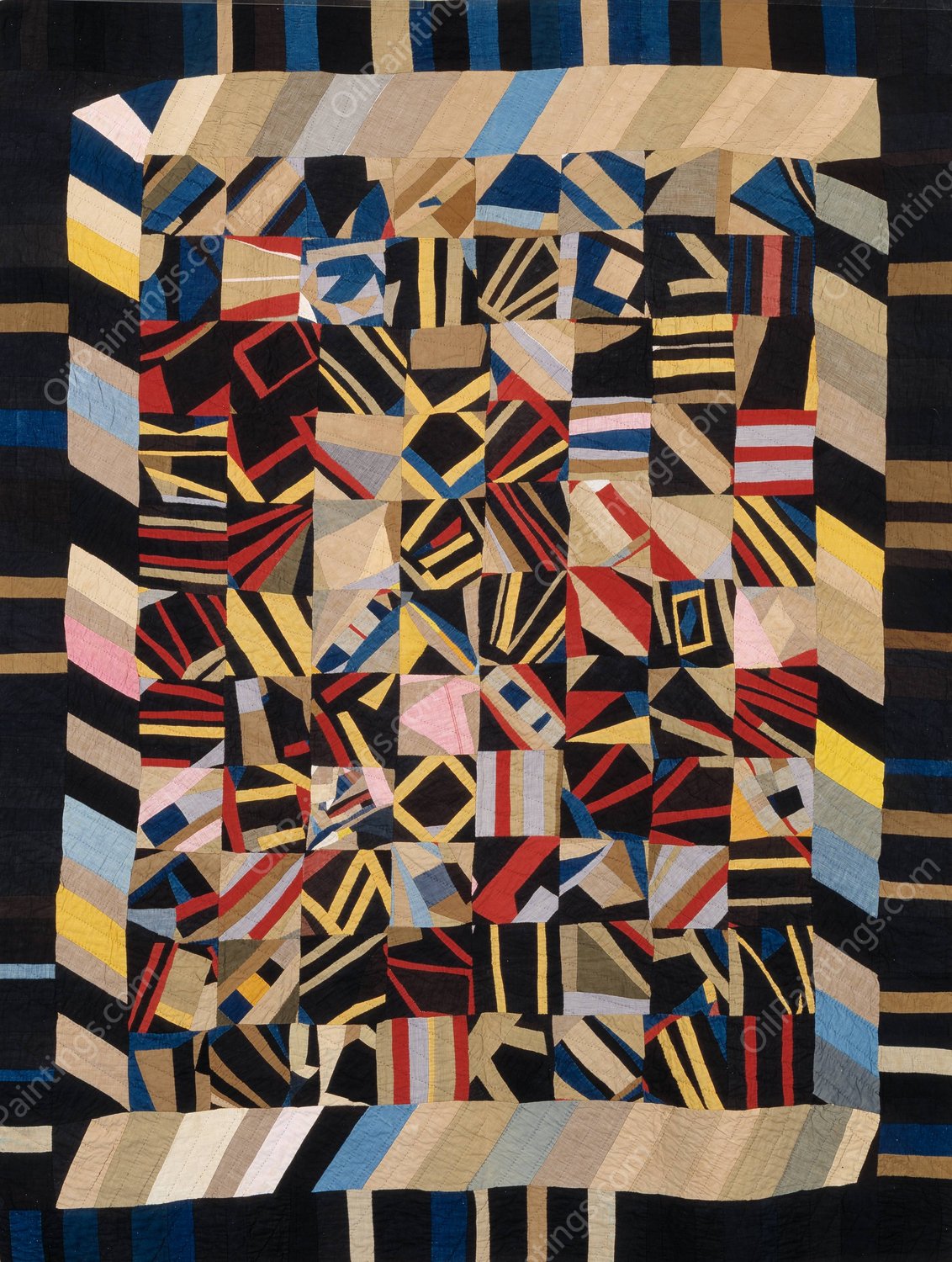 Amish Crazy Quilt  by Lydia Beachy - Hand-Painted Oil Painting Reproduction