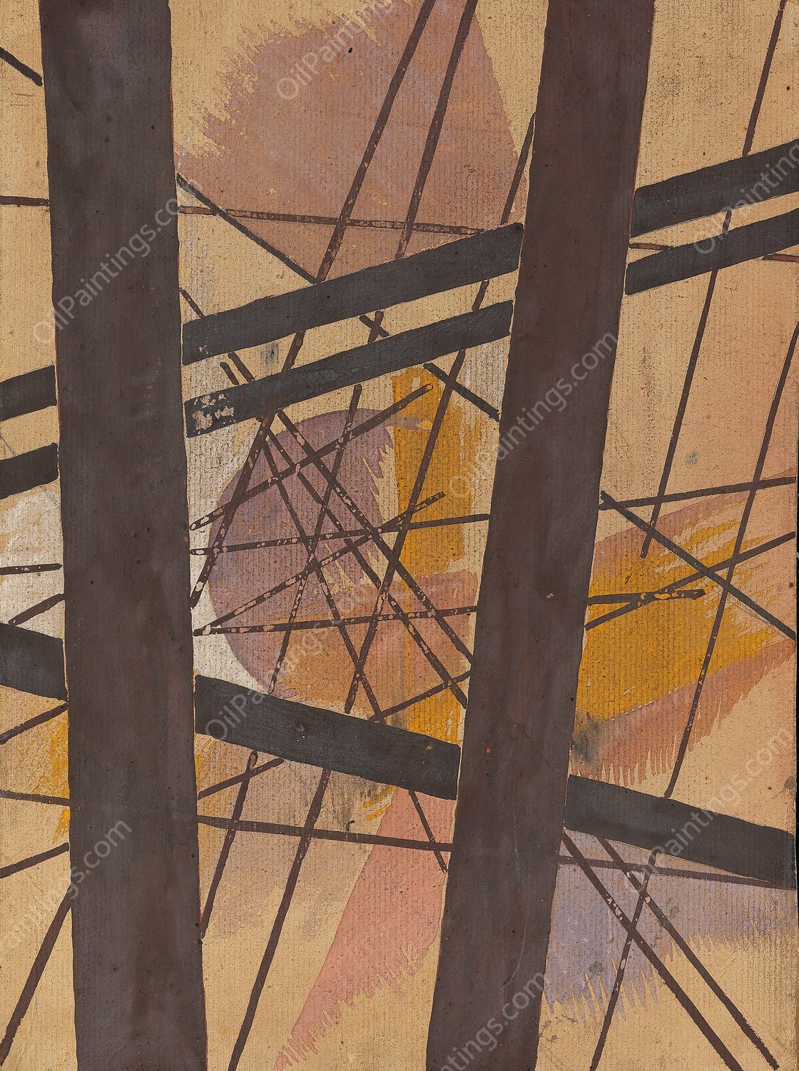 Raum-Kraft Komposition  by Lyubov Popova - Hand-Painted Oil Painting Reproduction