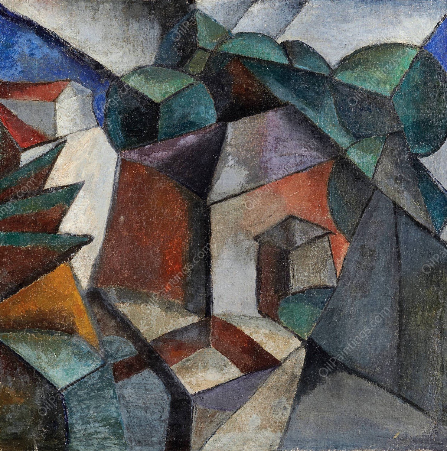 Untitled  by Lyubov Popova - Hand-Painted Oil Painting Reproduction