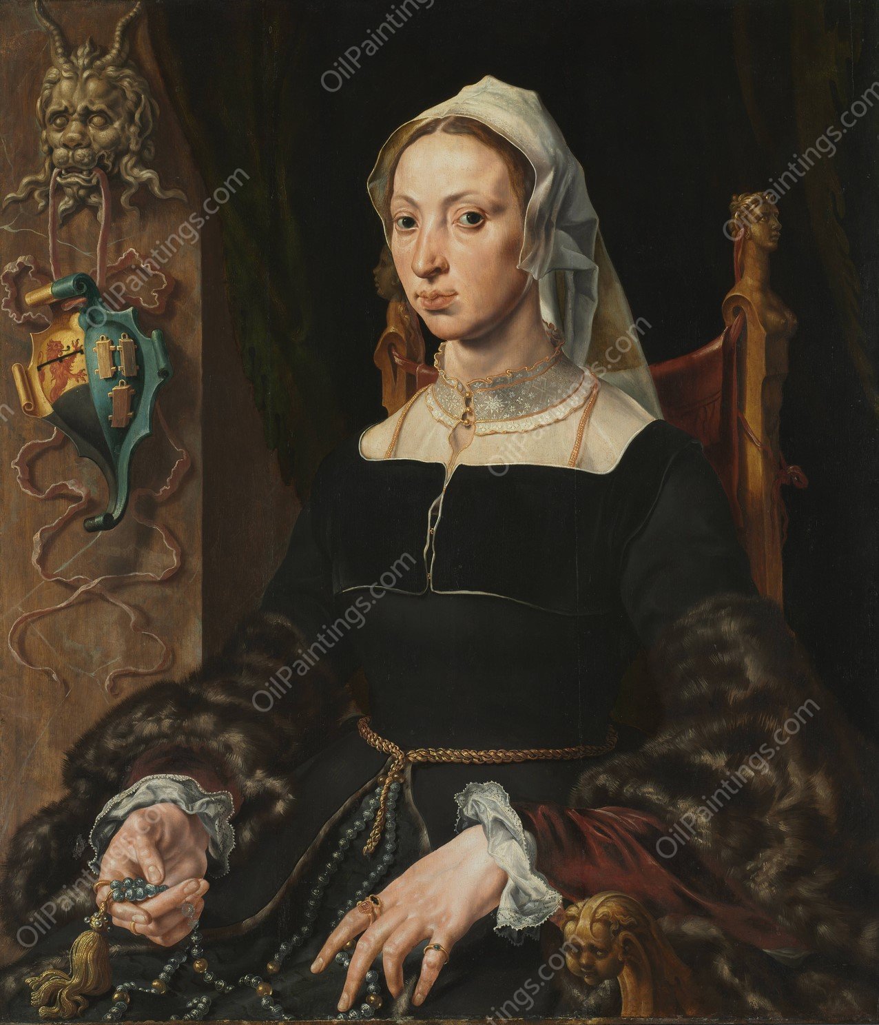 Portrait of Machtelt Suijs  by Maarten Van Heemskerck - Hand-Painted Oil Painting Reproduction