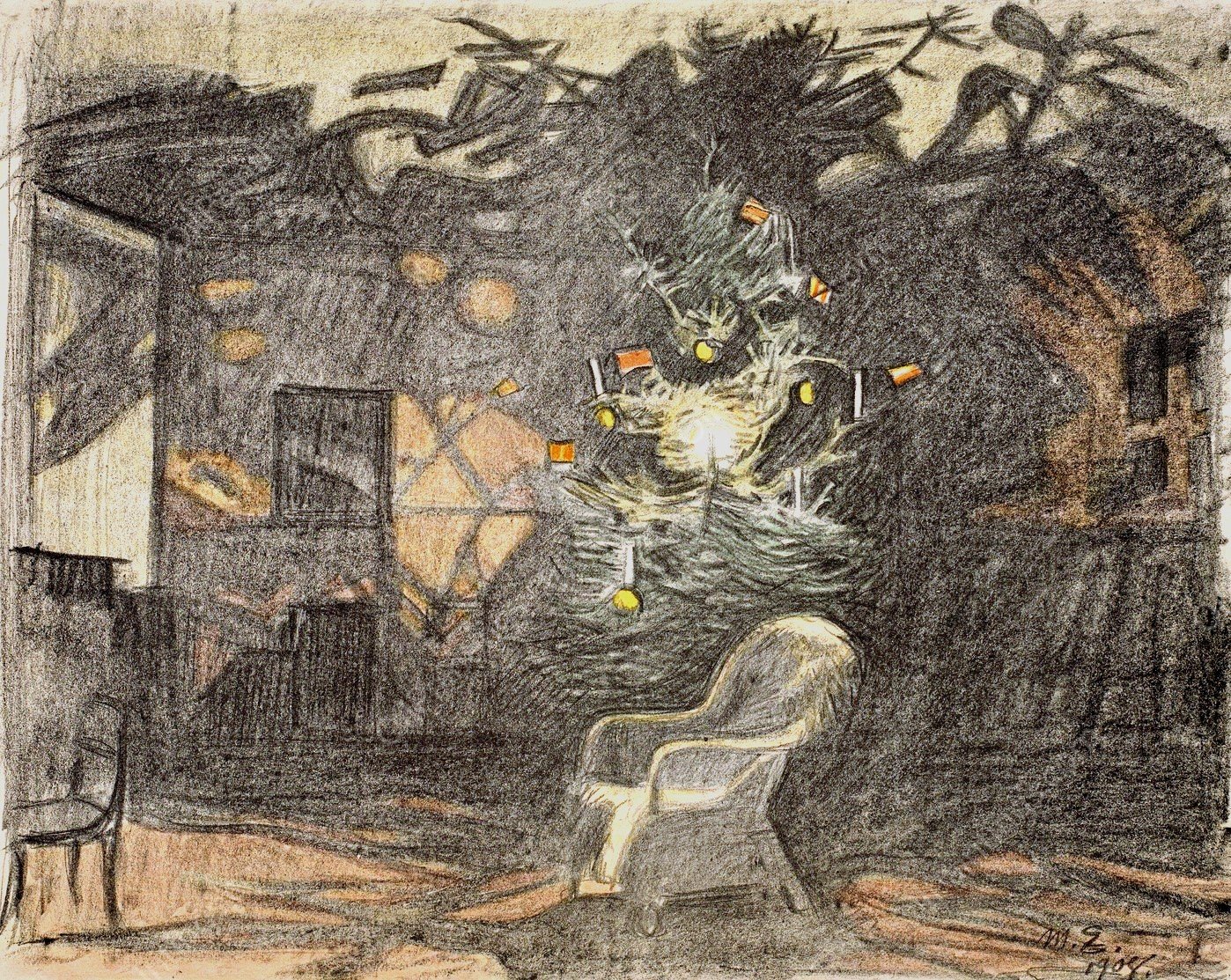 Christmas Tree  by Magnus Enckell - Hand-Painted Oil Painting Reproduction