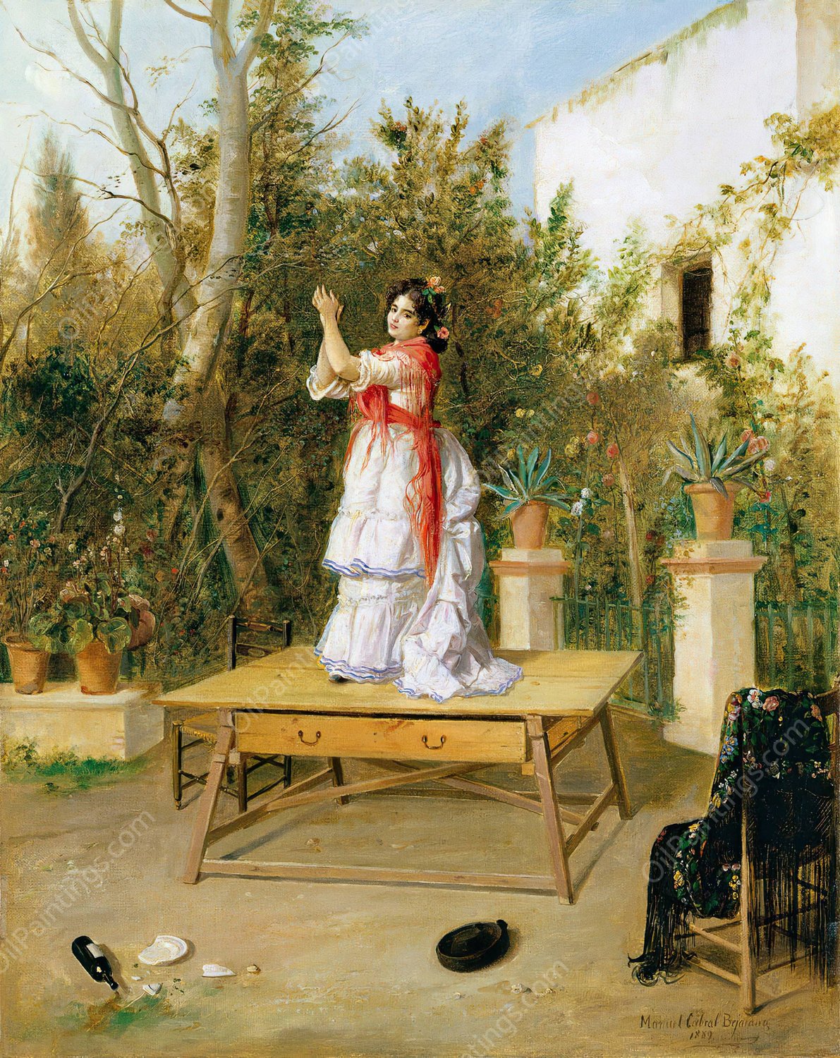 Dancing  by Manuel Cabral Aguado Bejarano - Hand-Painted Oil Painting Reproduction