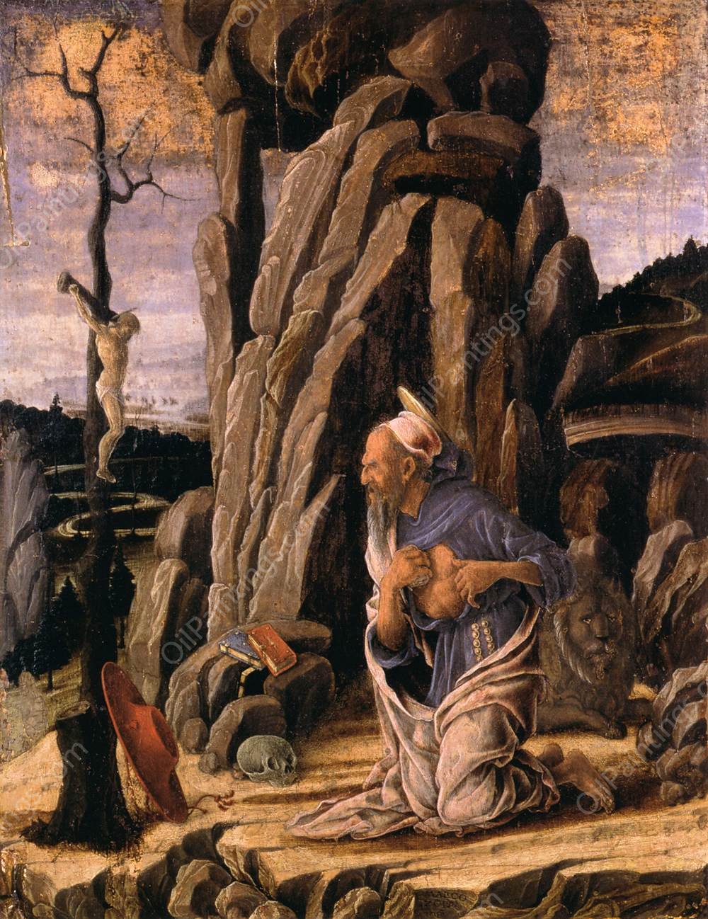 The Penitent St Jerome by Marco Zoppo - Hand-Painted Oil Painting Reproduction