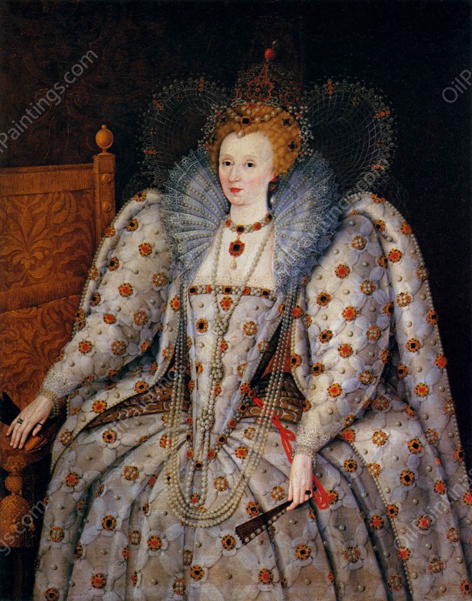 Portrait of Queen Elisabeth I by Marcus Gheeraerts The Younger - Hand-Painted Oil Painting Reproduction